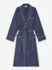 Men's Robe Cotton Batiste Navy Pin Dot Print sold by Derek Rose