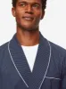 Men's Robe Cotton Batiste Navy Pin Dot Print sold by Derek Rose