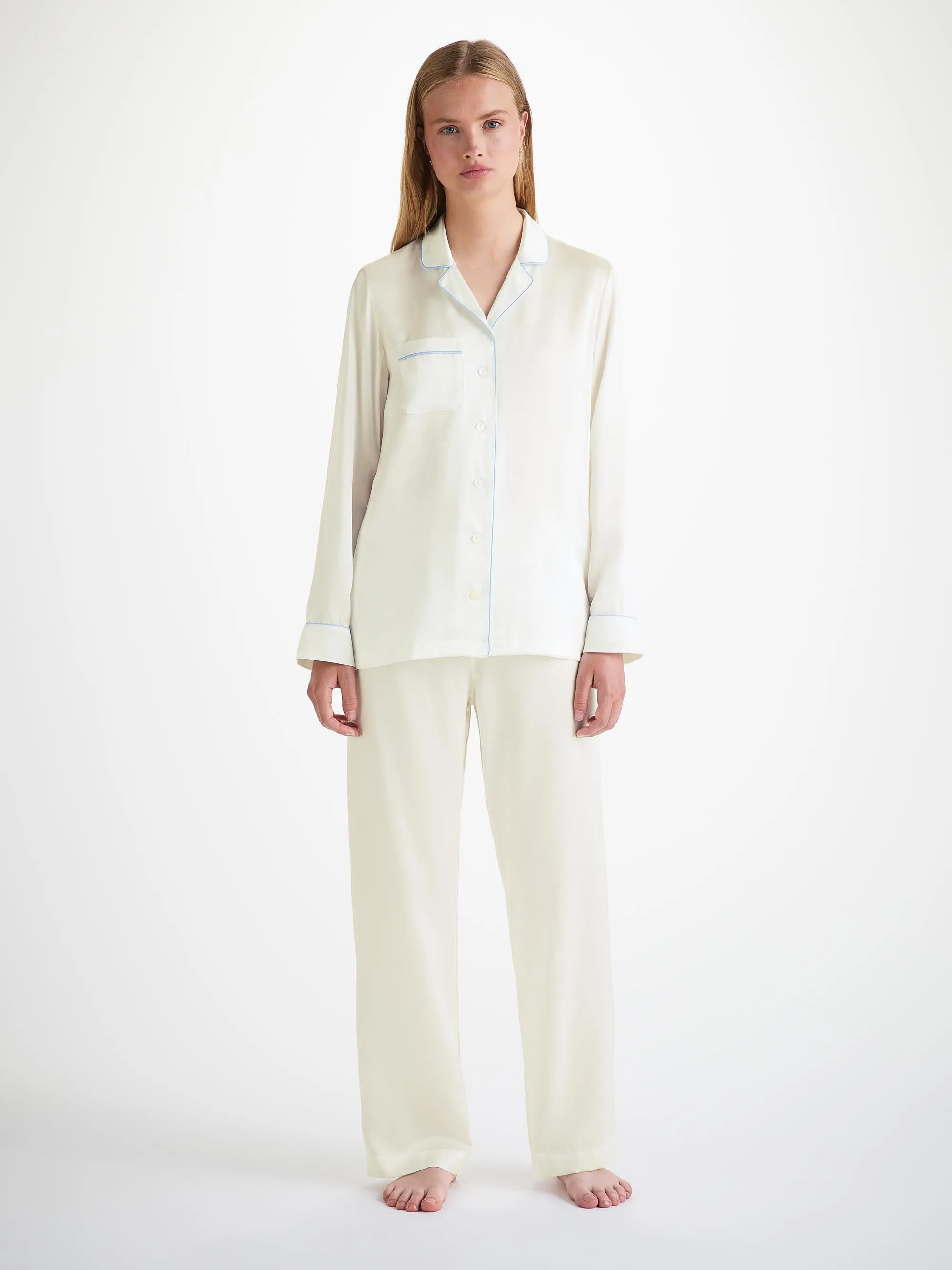 Women's Pajamas Bailey Silk Satin Ivory sold by Derek Rose product image thumbnail 3