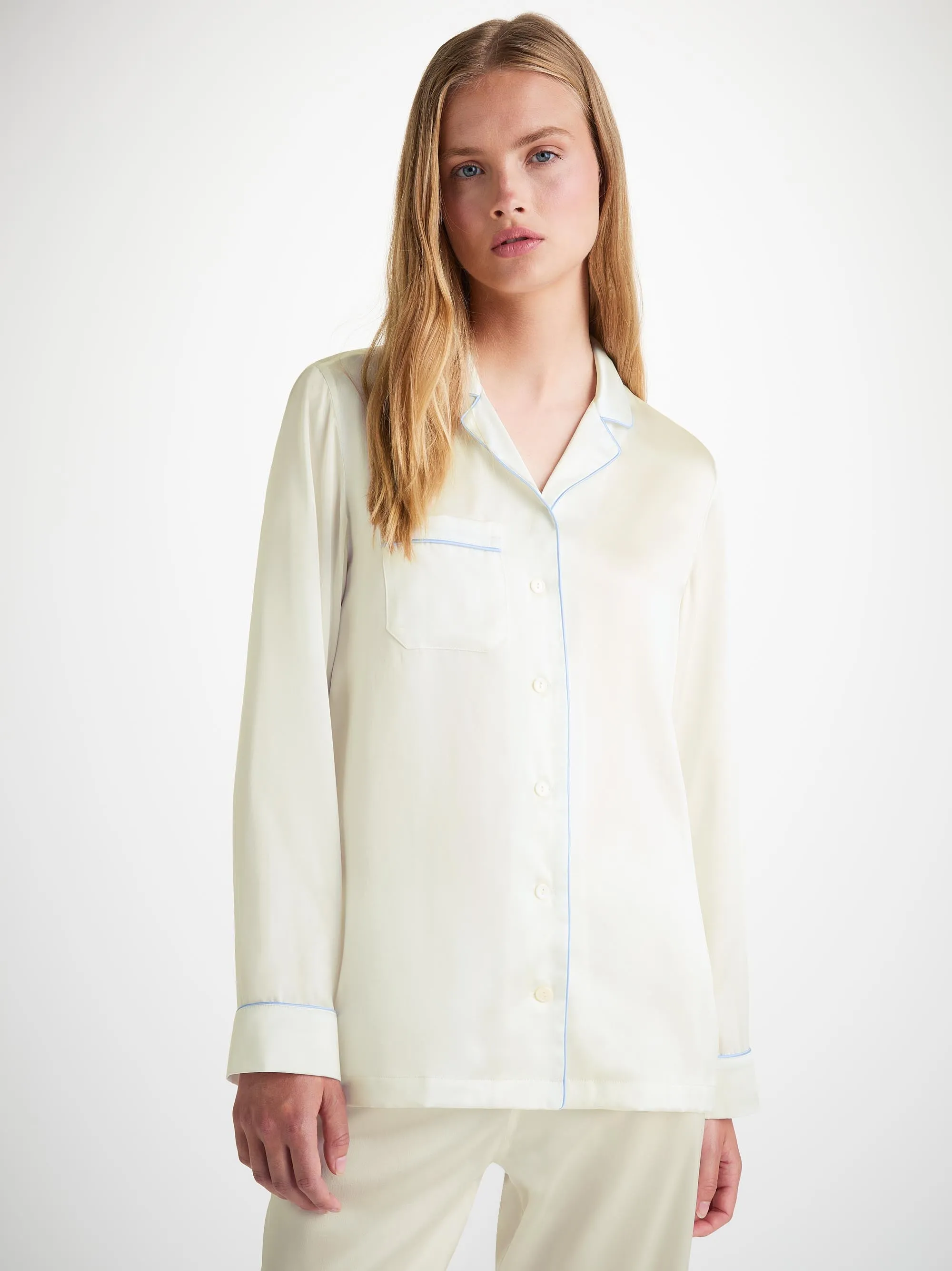 Women's Pajamas Bailey Silk Satin Ivory sold by Derek Rose