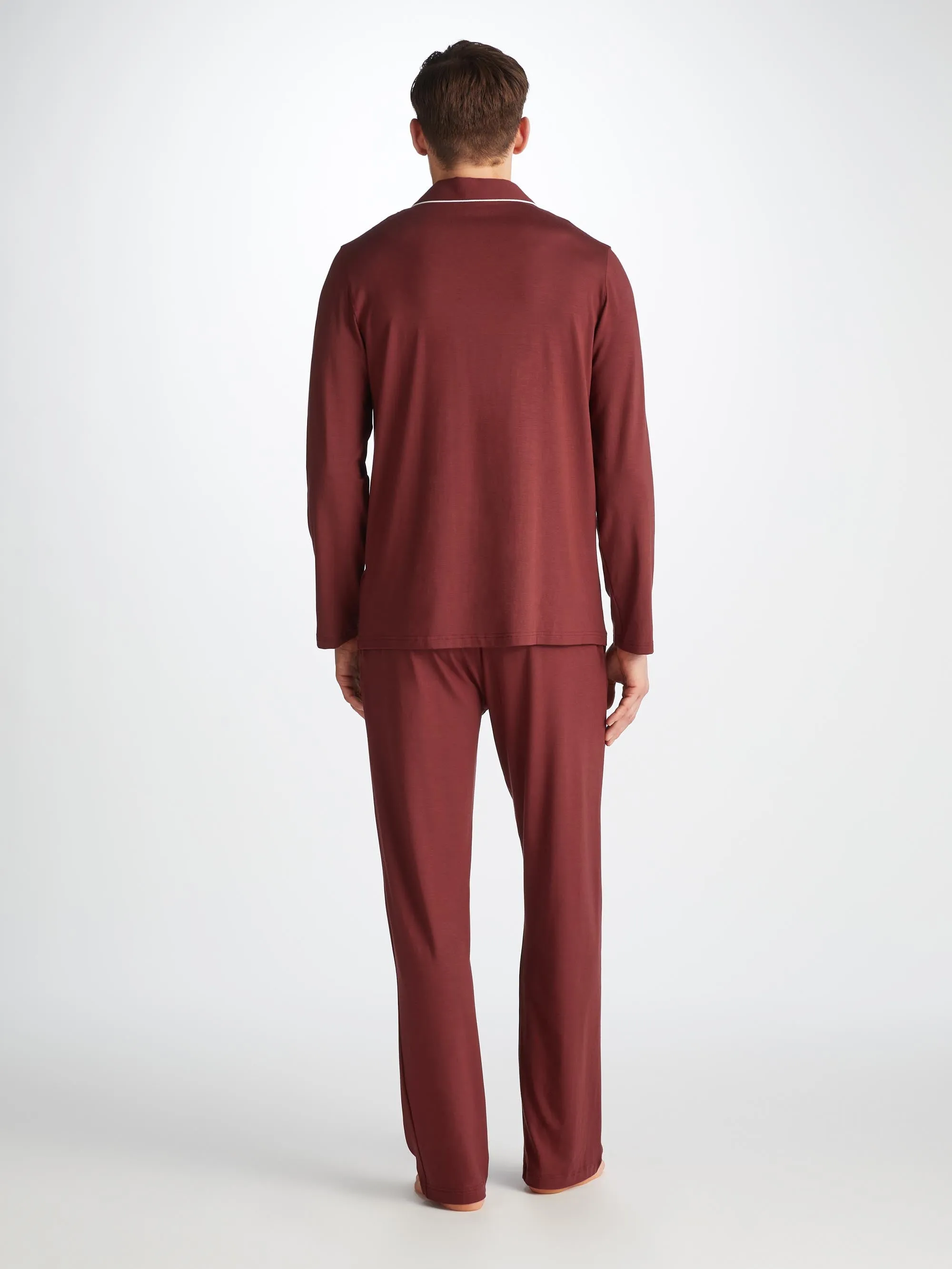 Men's Pajamas Basel Micro Modal Stretch Burgundy sold by Derek Rose product image thumbnail 4