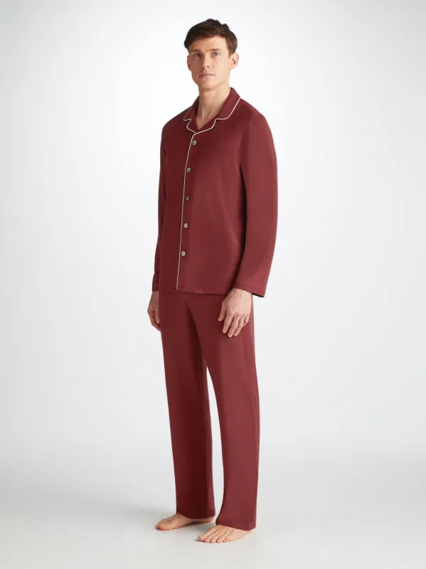 Men's Pajamas Basel Micro Modal Stretch Burgundy sold by Derek Rose