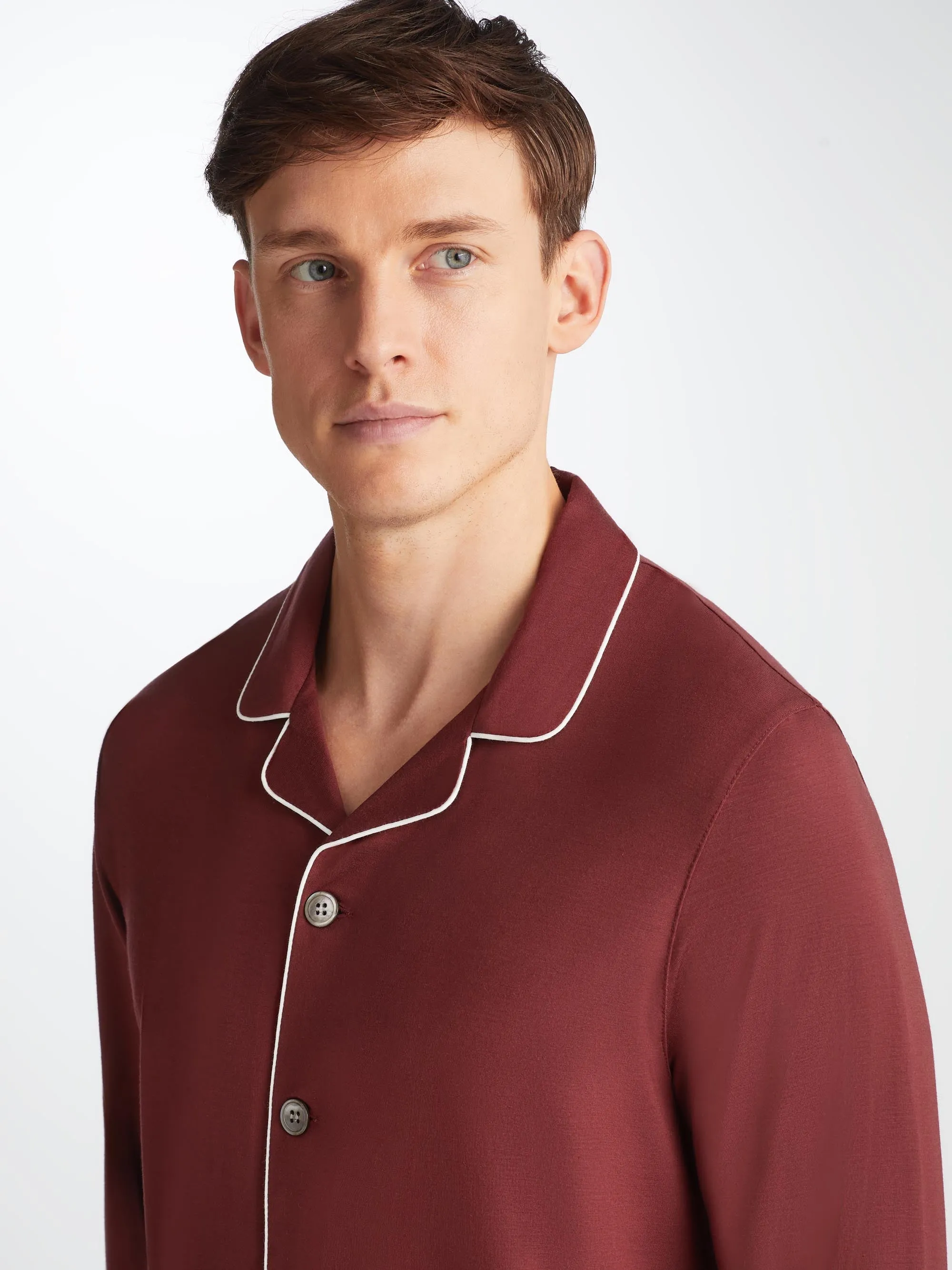 Men's Pajamas Basel Micro Modal Stretch Burgundy sold by Derek Rose product image thumbnail 5