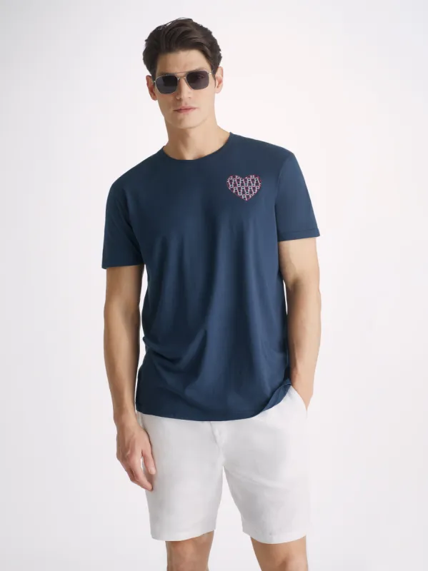 Men's T-Shirt Ripley 15 Pima Cotton Navy sold by Derek Rose