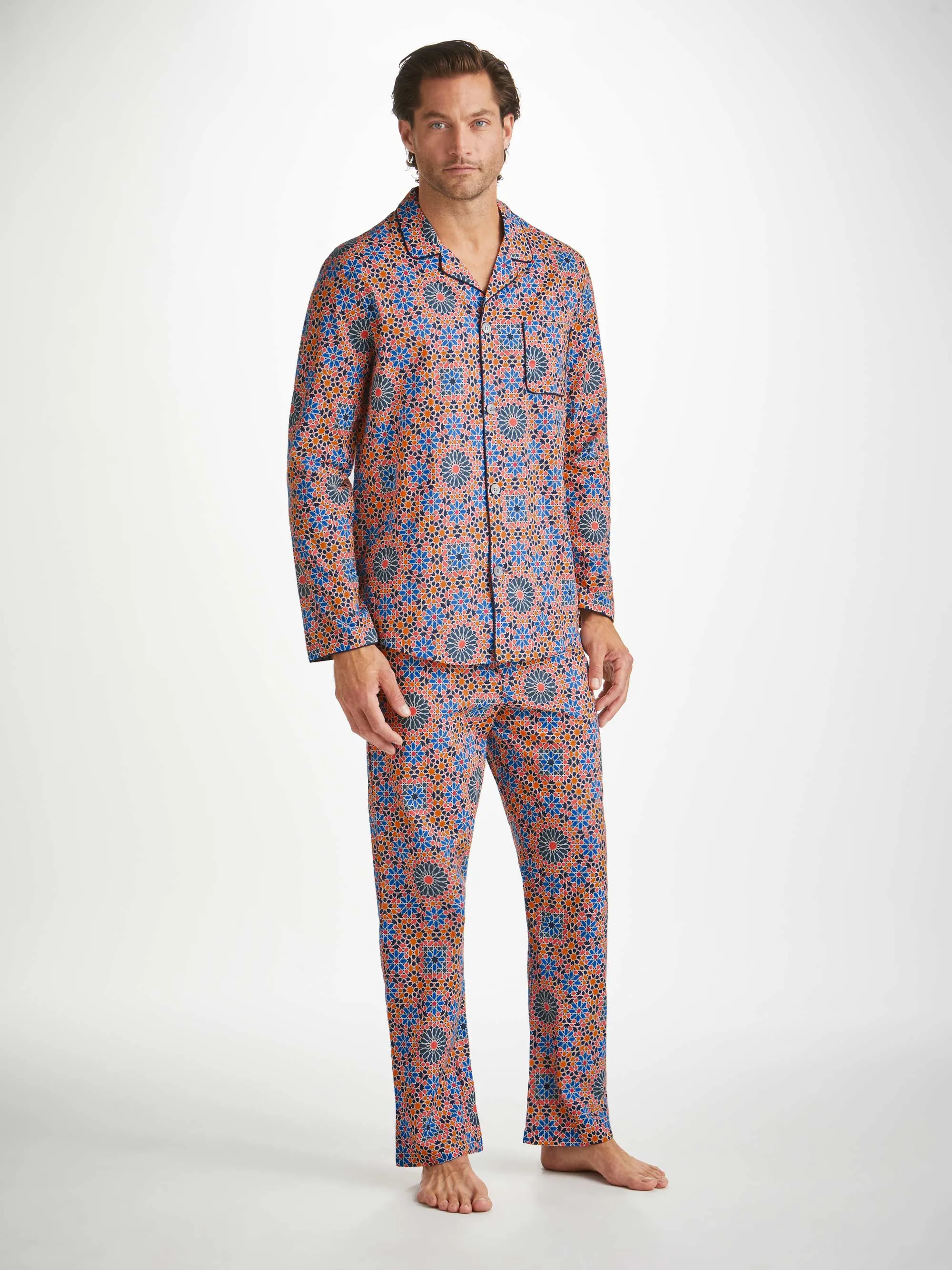 Men's Modern Fit Pyjamas Ledbury 69 Cotton Batiste Multi sold by Derek Rose product image thumbnail 4