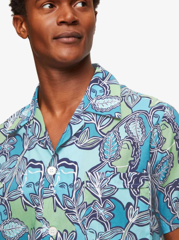 Men's Short Pyjamas Ledbury 57 Cotton Batiste Multi sold by Derek Rose