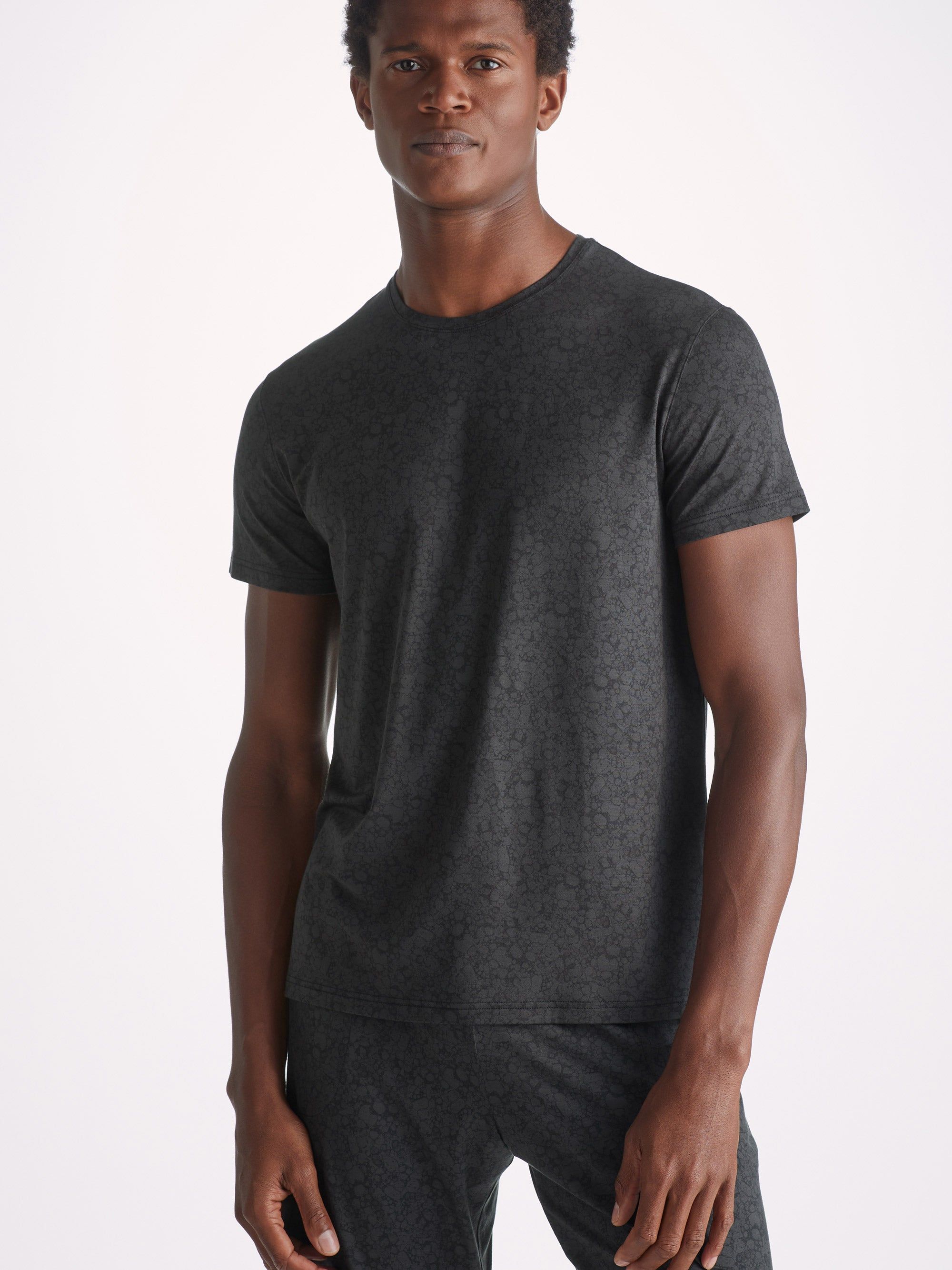 Men's T-Shirt London 10 Micro Modal Black sold by Derek Rose