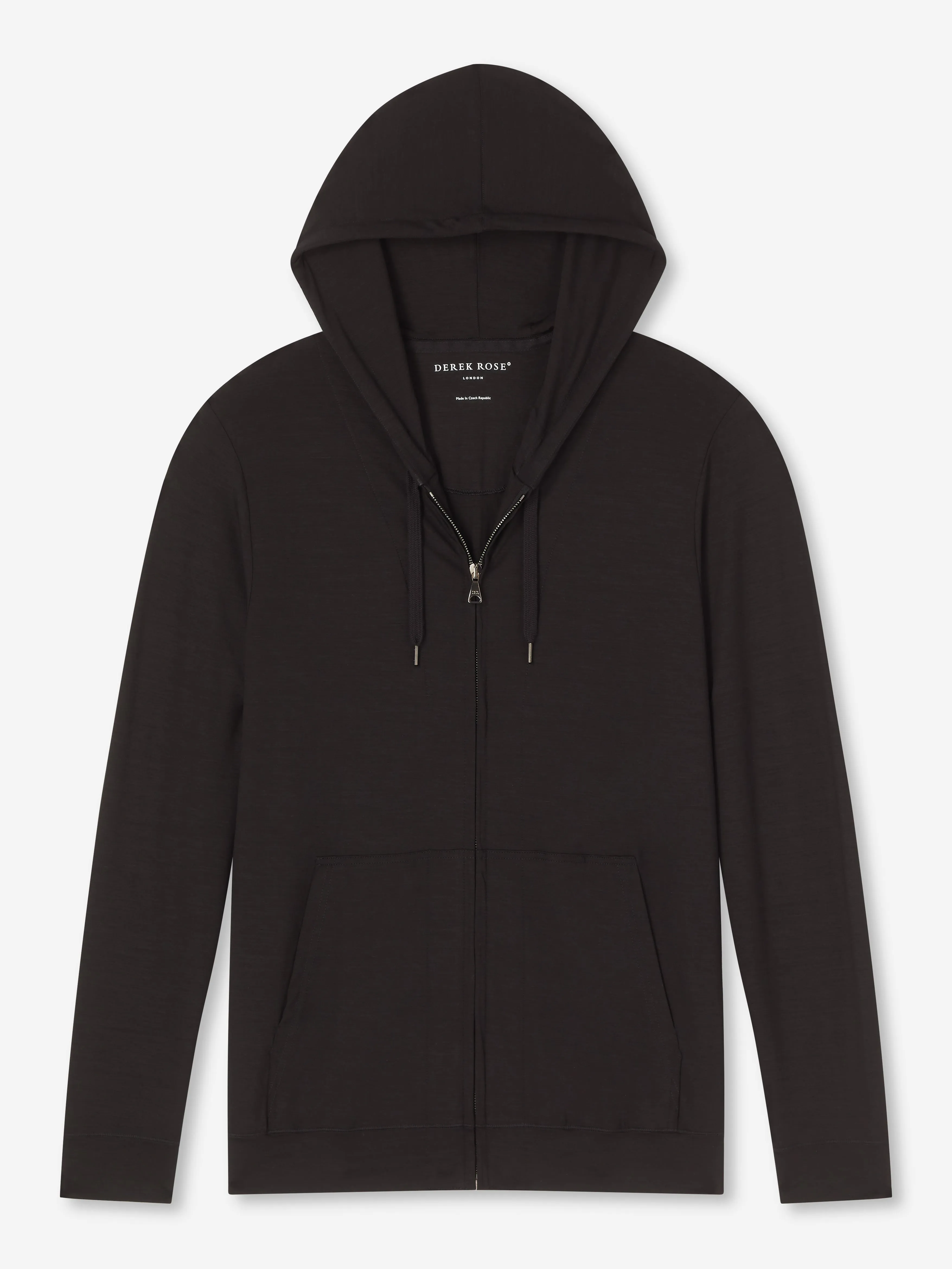 Men's Zip Up Hoodie Basel Micro Modal Stretch Black sold by Derek Rose product image thumbnail 2