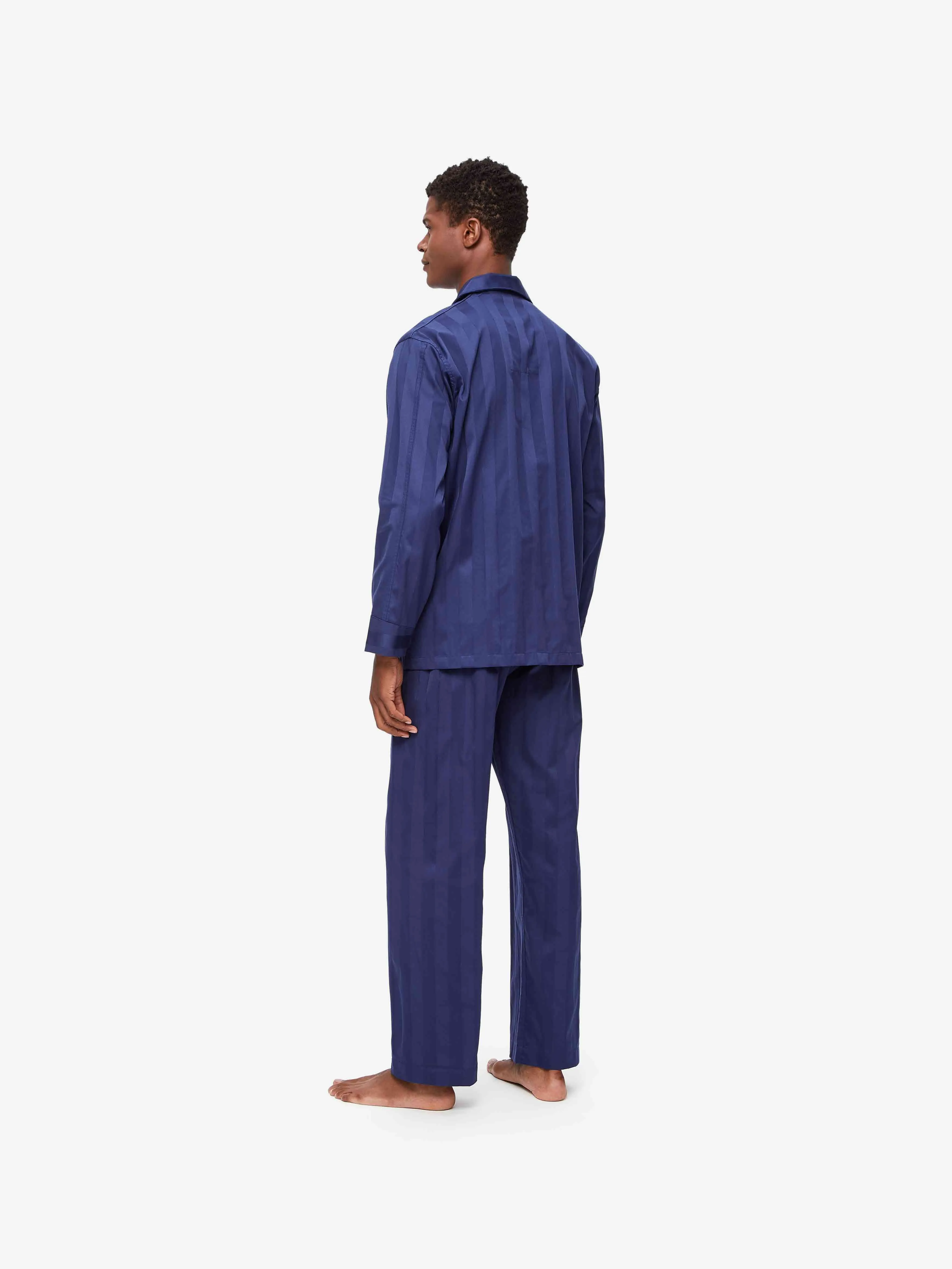 Men's Classic Fit Pajamas Lingfield Cotton Navy sold by Derek Rose product image thumbnail 4