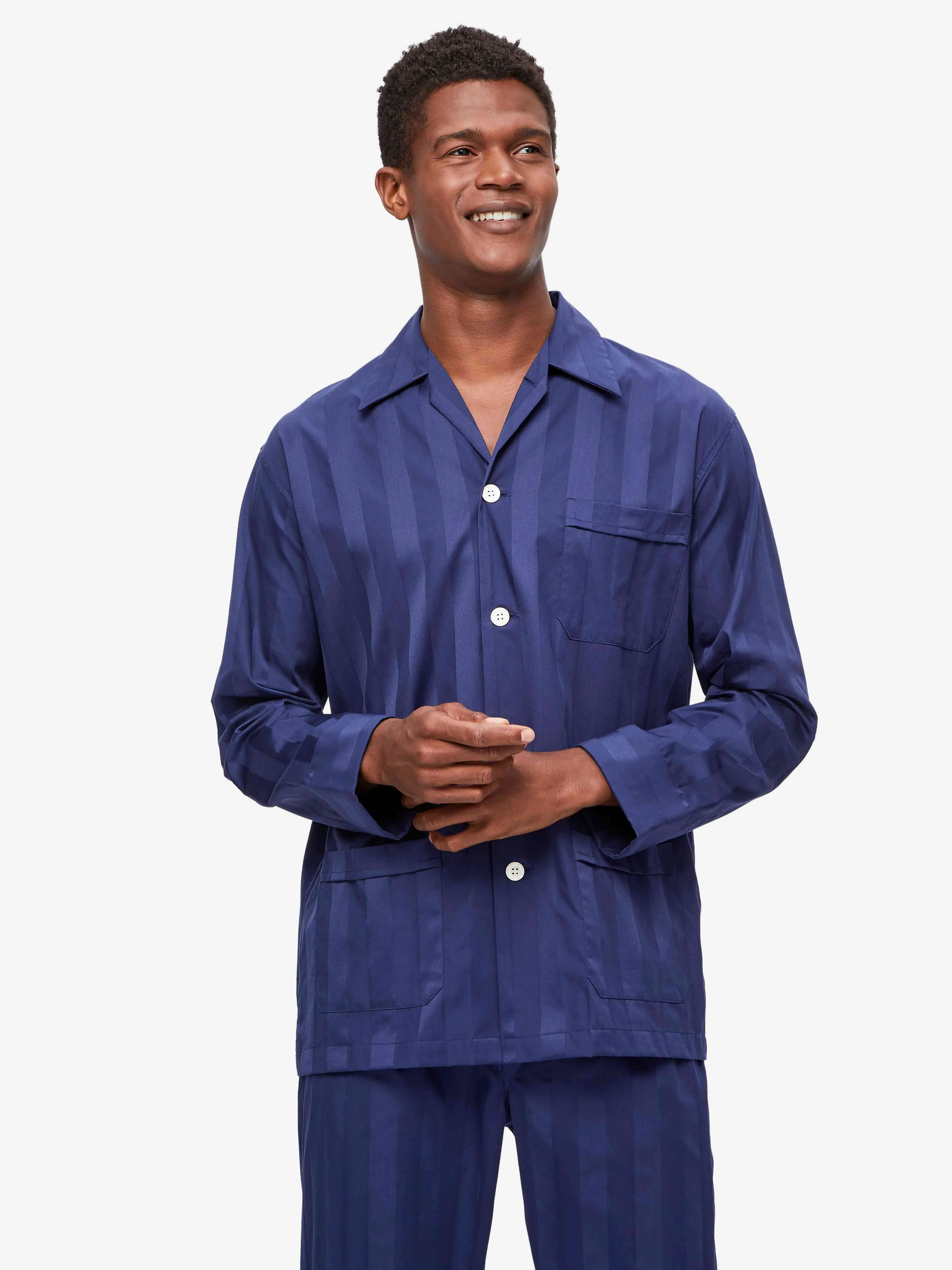 Men's Classic Fit Pajamas Lingfield Cotton Navy sold by Derek Rose product image thumbnail 5