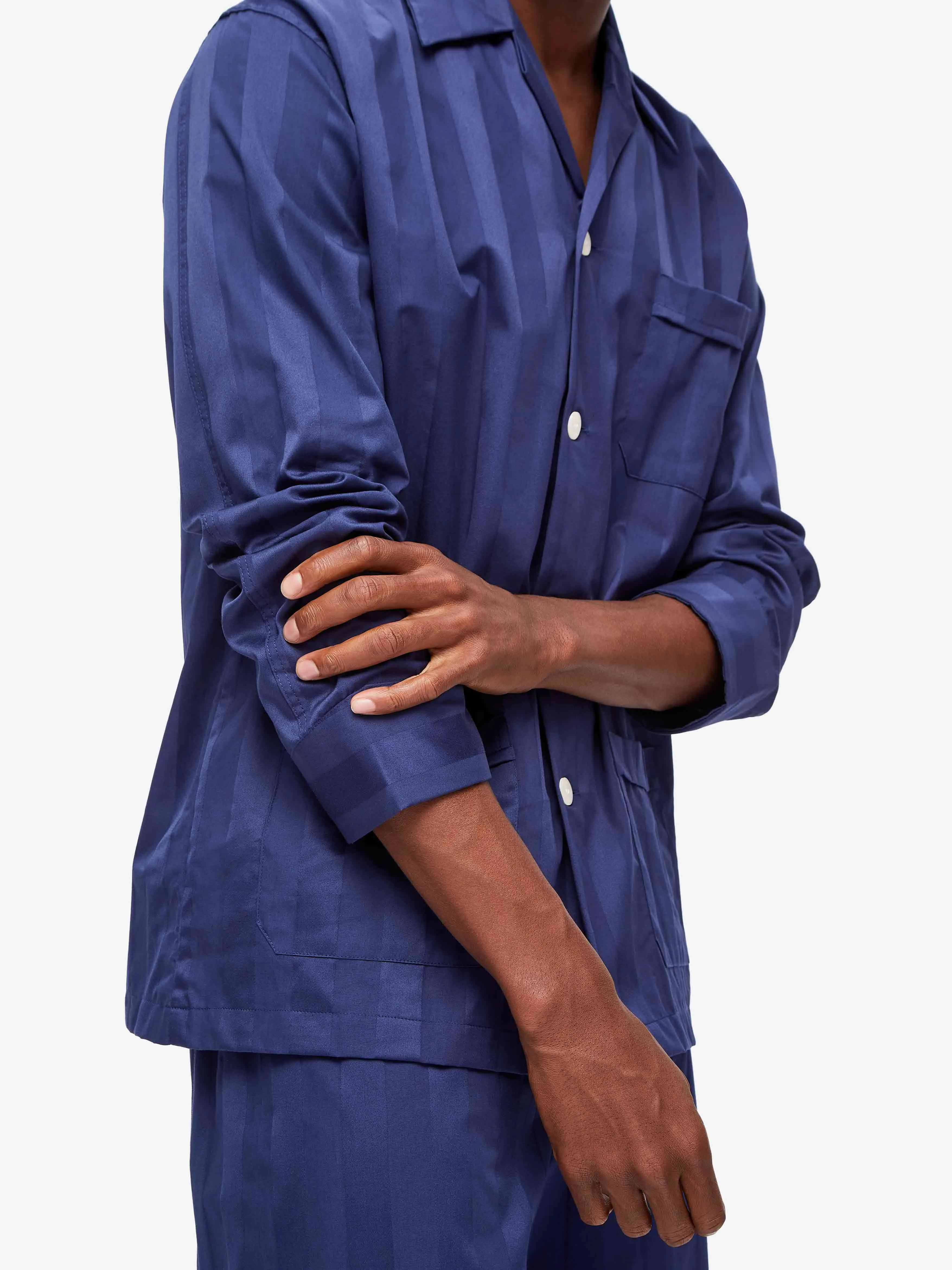 Men's Classic Fit Pajamas Lingfield Cotton Navy sold by Derek Rose