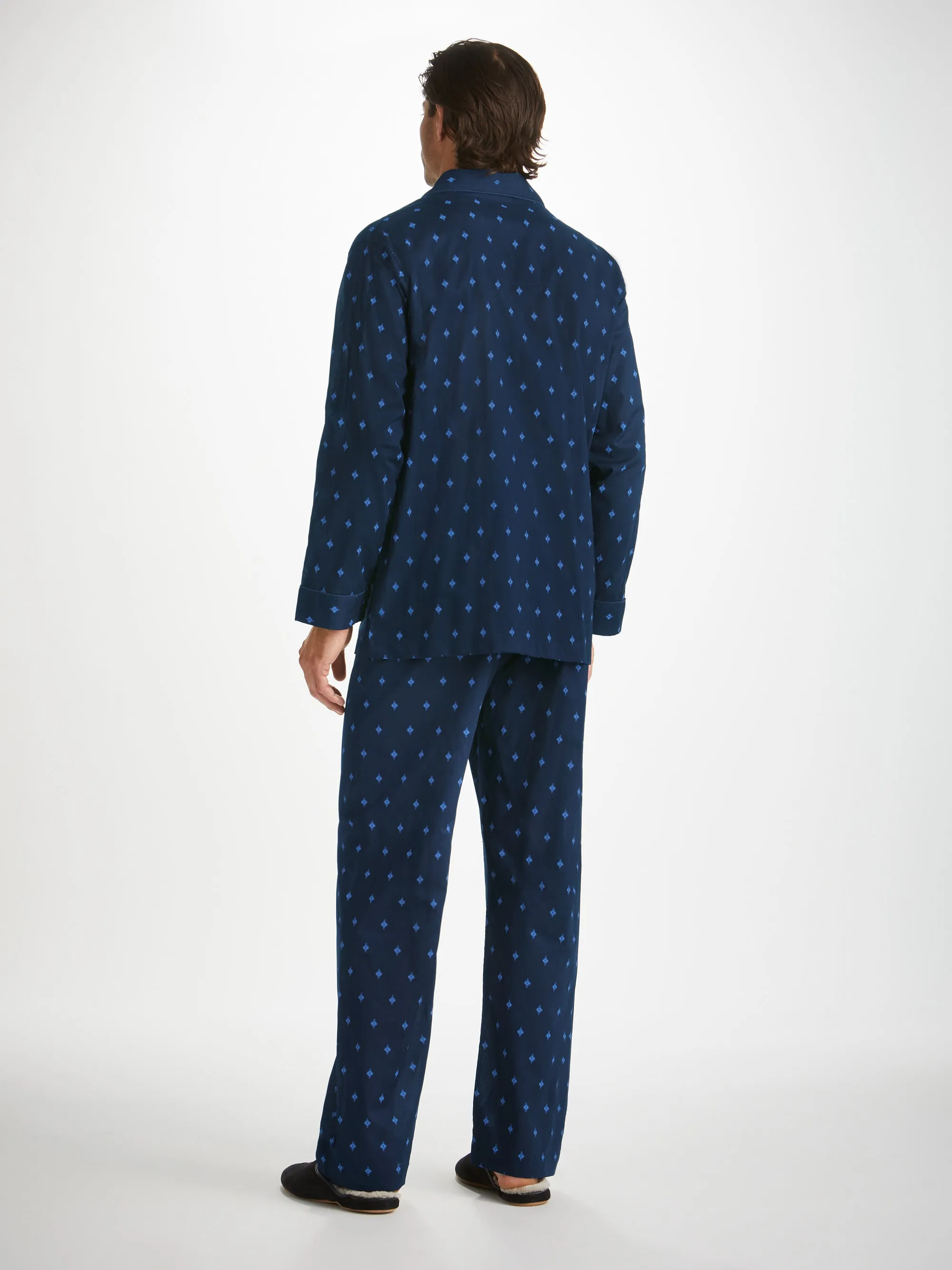 Men's Classic Fit Pyjamas Nelson 98 Cotton Batiste Navy sold by Derek Rose product image thumbnail 4