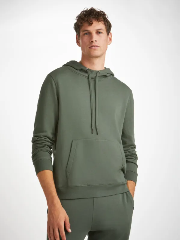 Men's Pullover Hoodie Quinn Cotton Modal Soft Green sold by Derek Rose