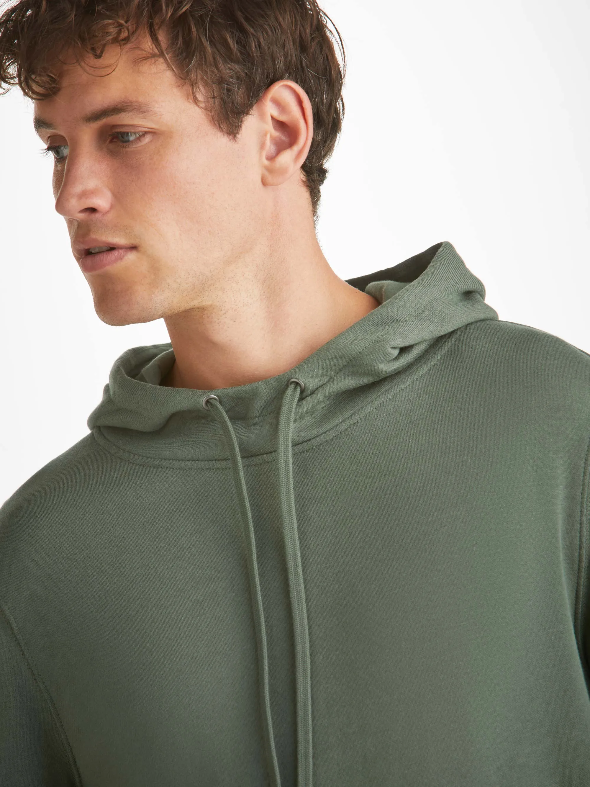 Men's Pullover Hoodie Quinn Cotton Modal Soft Green sold by Derek Rose product image thumbnail 5
