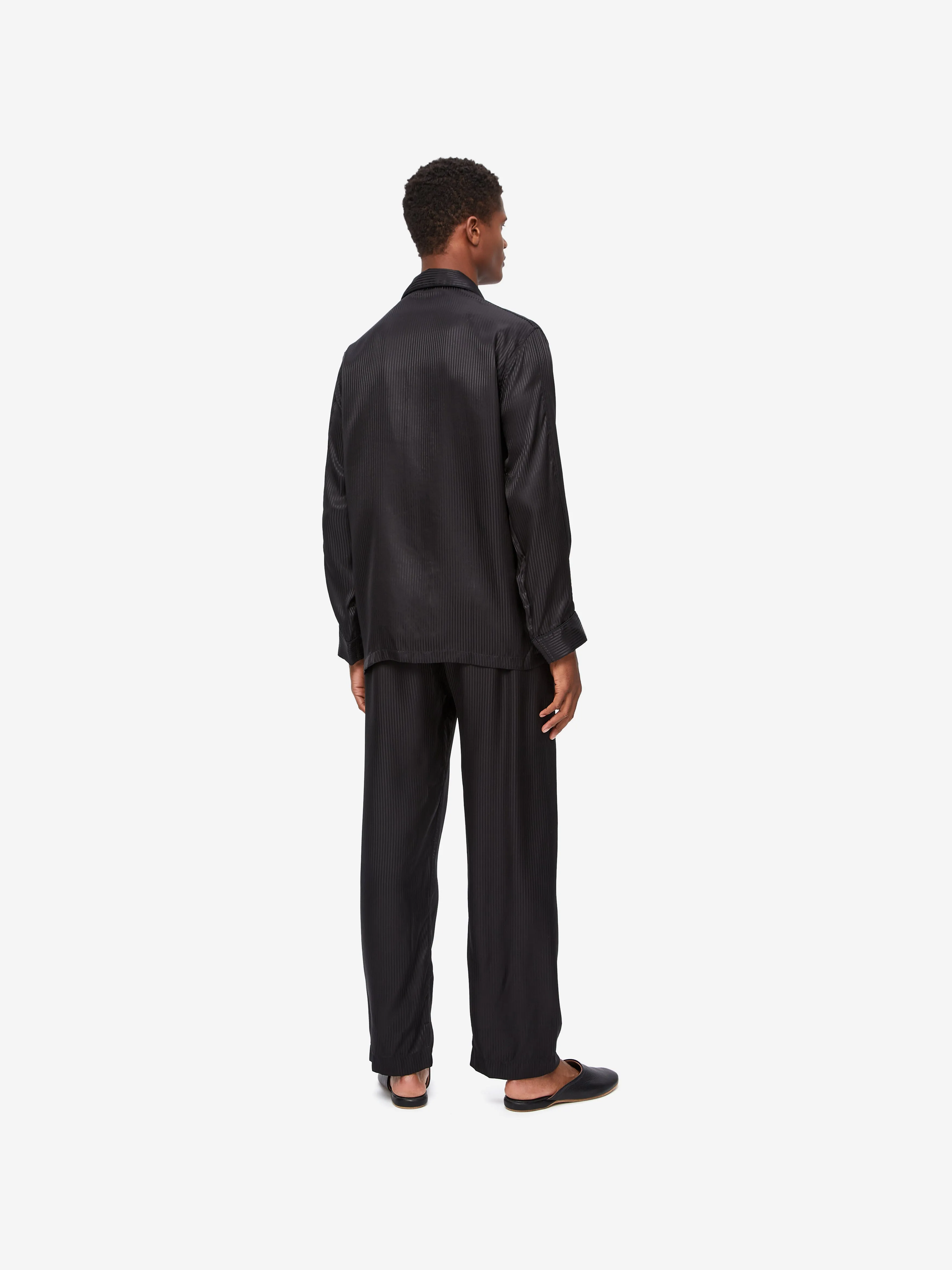 Woburn Silk Pajamas Black Stripe sold by Derek Rose product image thumbnail 4