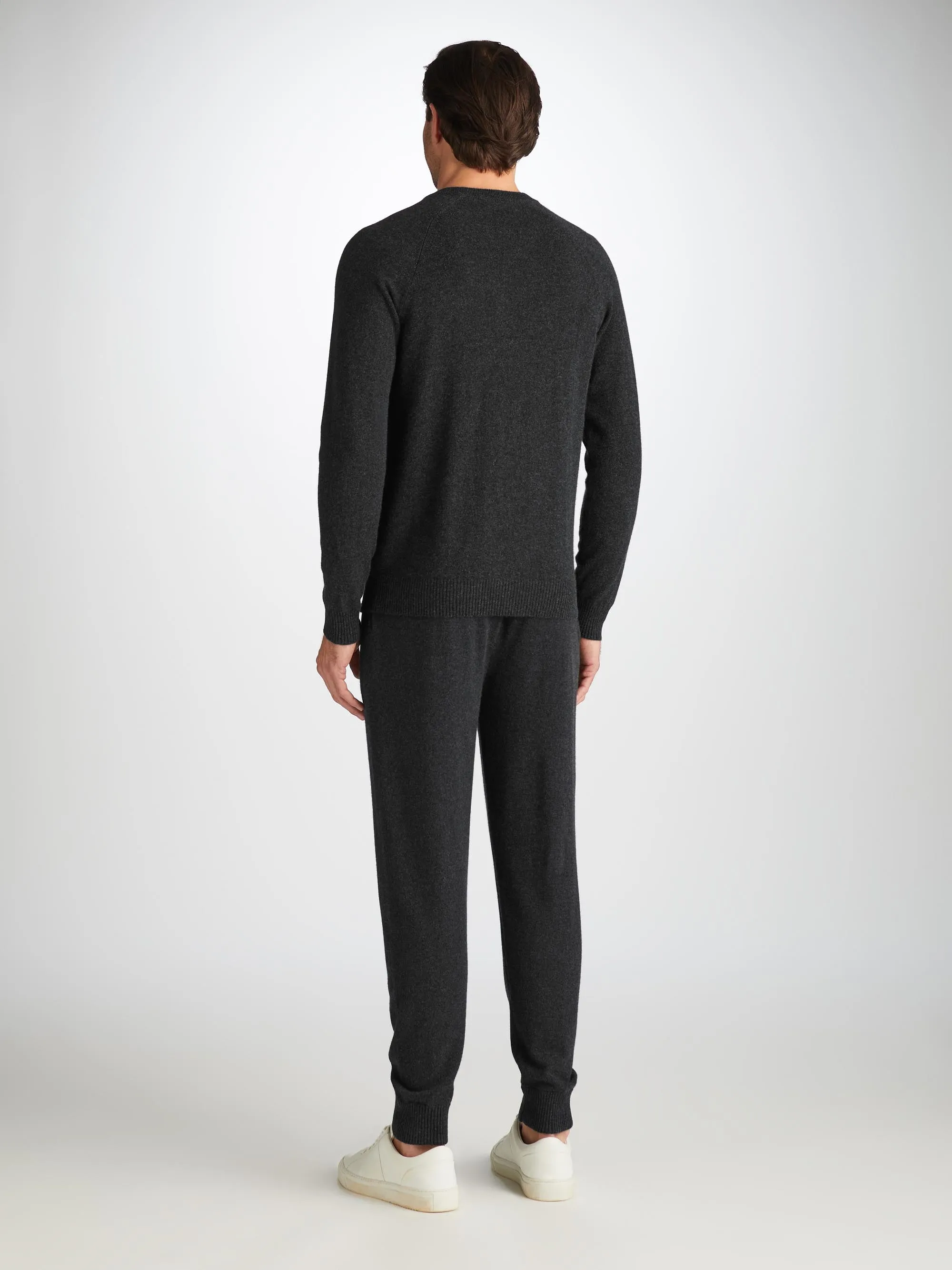 Men's Finley Sweater and Track Pants Cashmere Set Charcoal sold by Derek Rose product image thumbnail 2