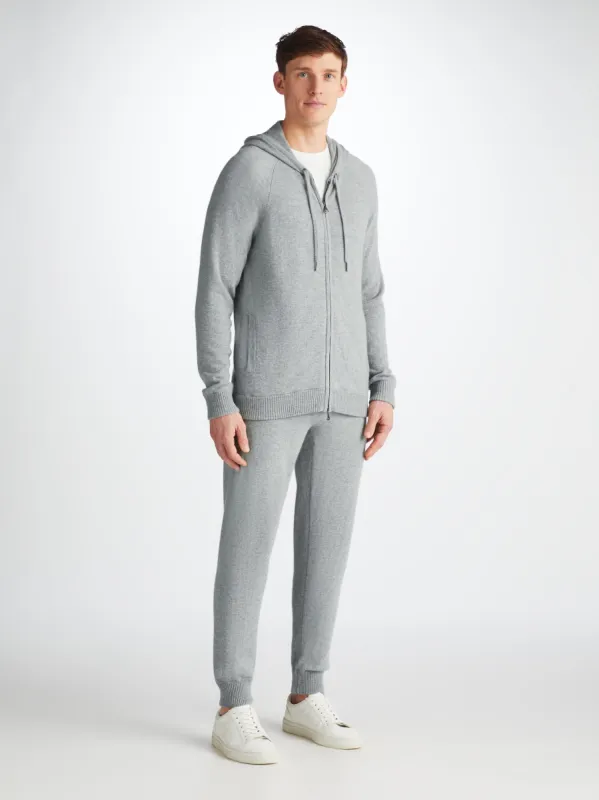 Men's Finley Hoodie and Track Pants Cashmere Set Silver sold by Derek Rose