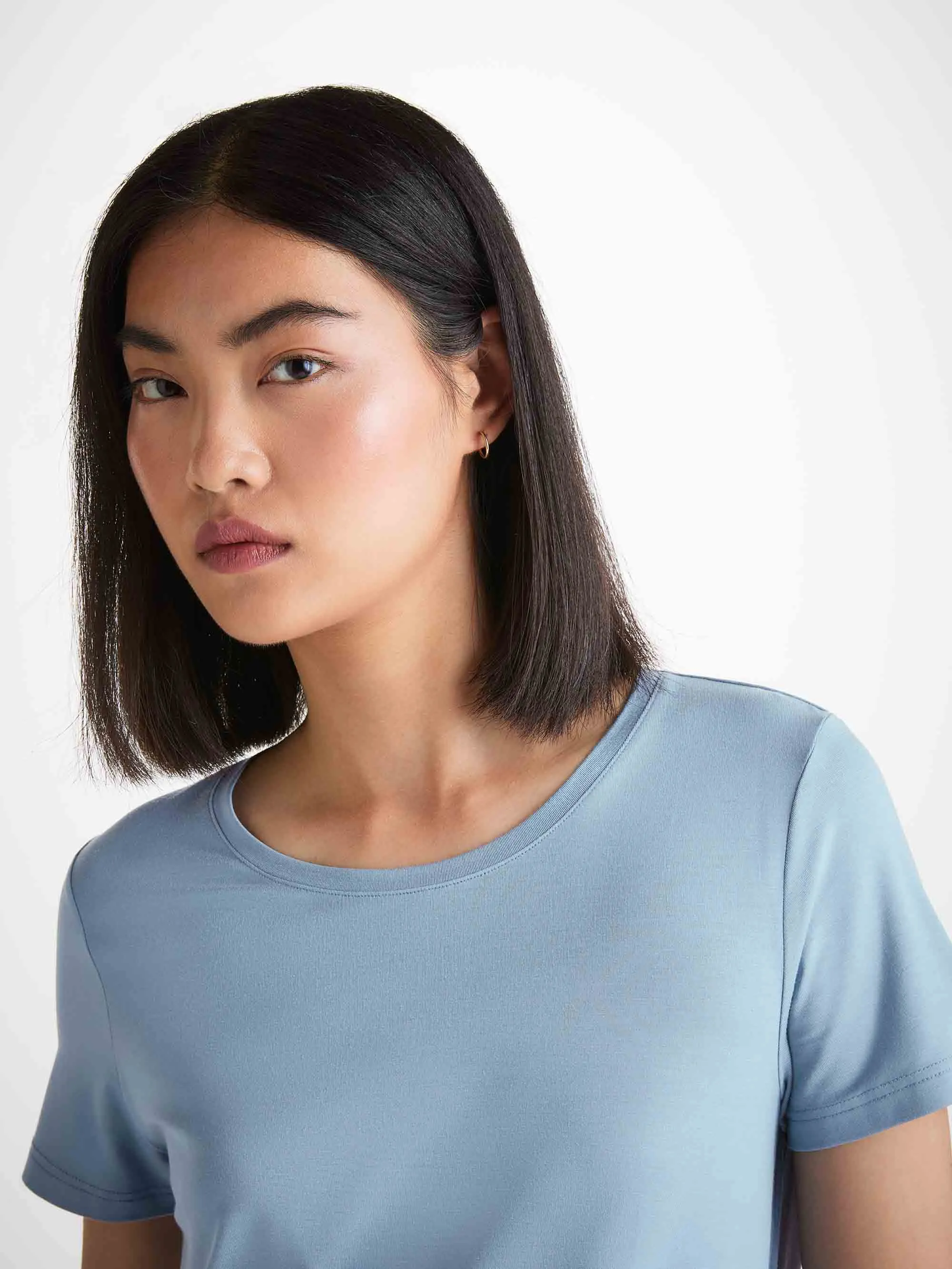 Women's T-Shirt Lara Micro Modal Stretch Cloud Blue sold by Derek Rose product image thumbnail 5