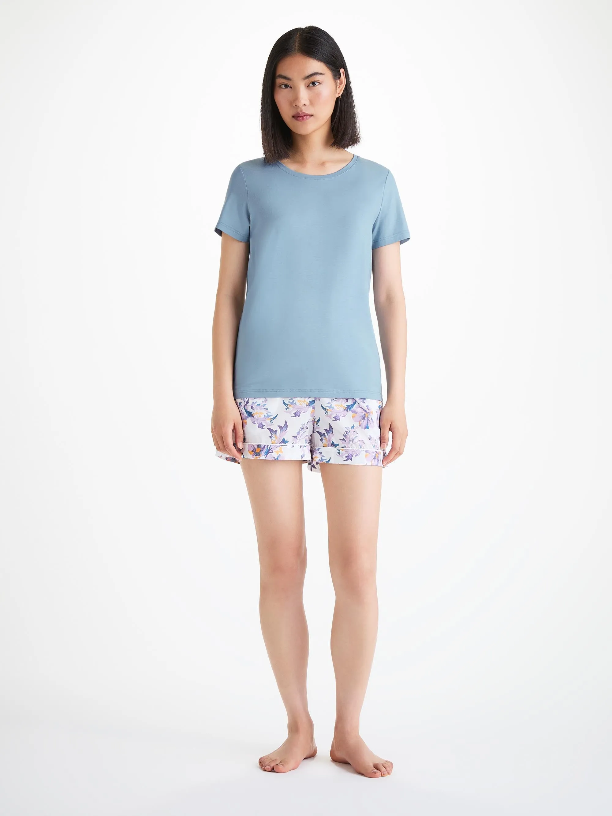 Women's T-Shirt Lara Micro Modal Stretch Cloud Blue sold by Derek Rose product image thumbnail 3
