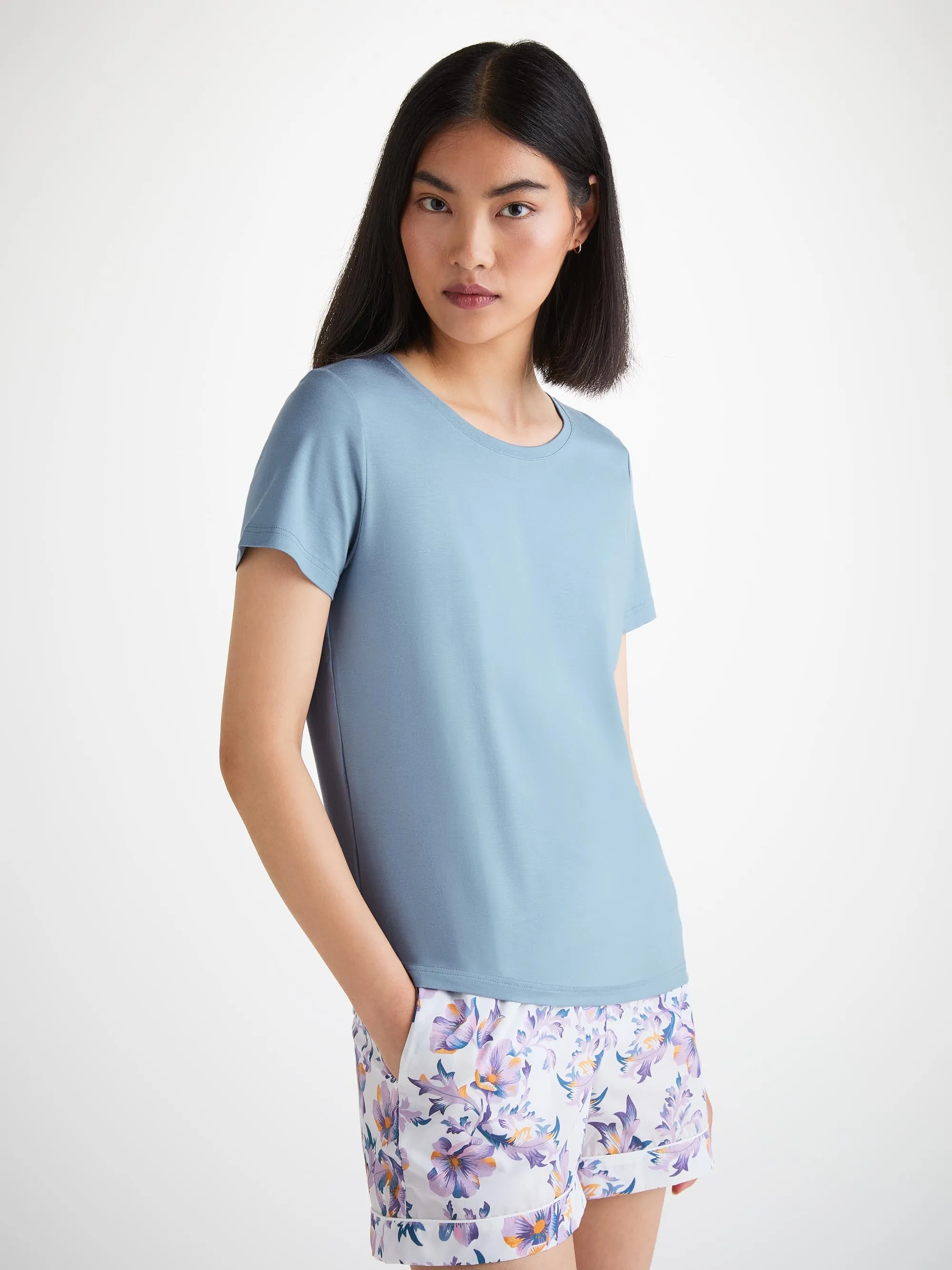 Women's T-Shirt Lara Micro Modal Stretch Cloud Blue sold by Derek Rose