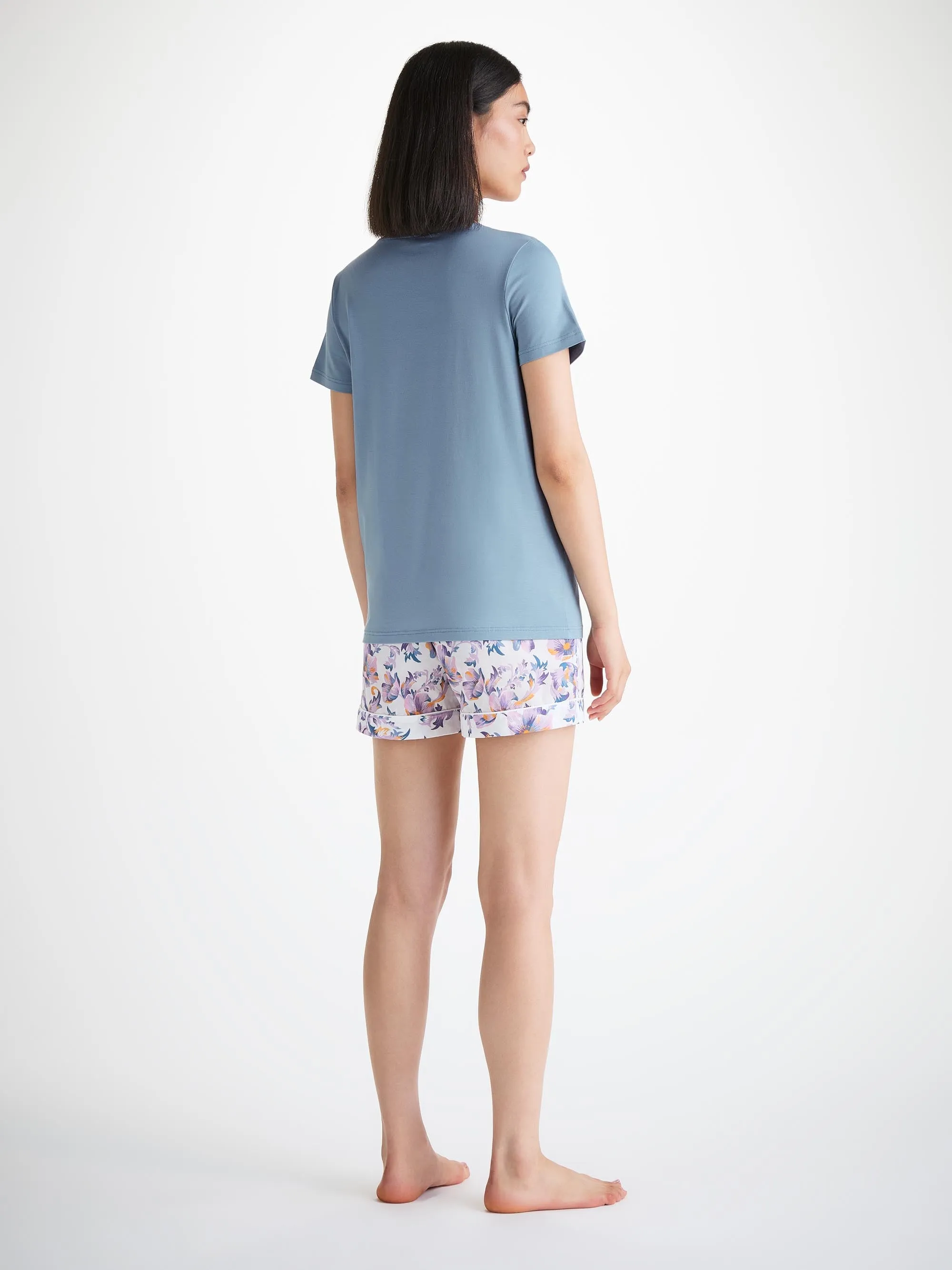 Women's T-Shirt Lara Micro Modal Stretch Cloud Blue sold by Derek Rose product image thumbnail 4