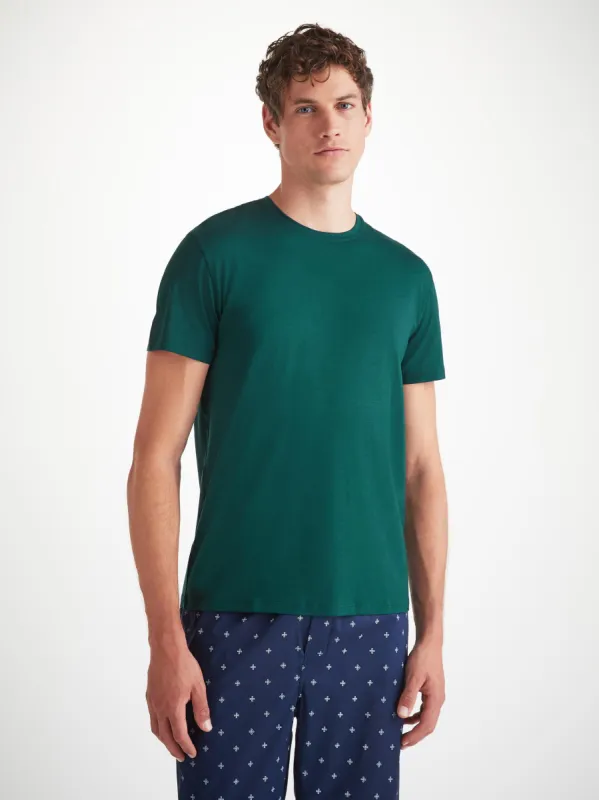 Men's T-Shirt Basel Micro Modal Stretch Pine Green sold by Derek Rose