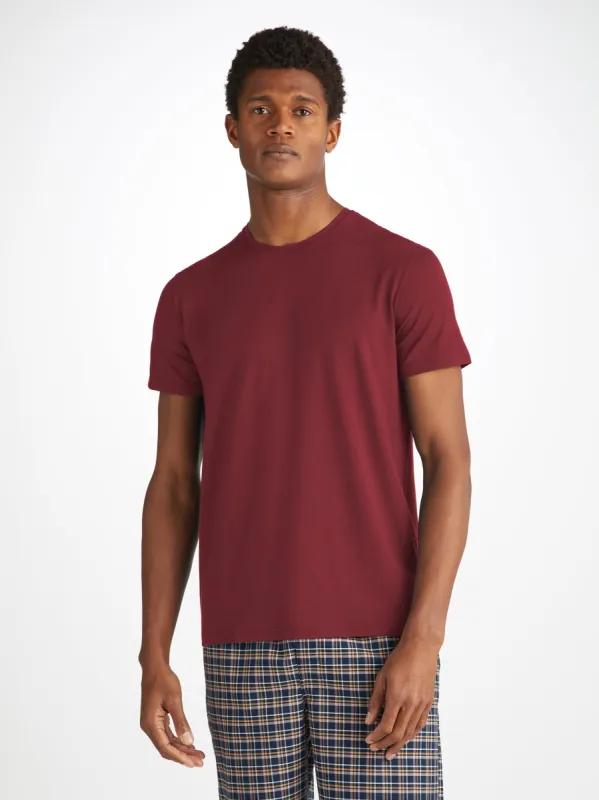 Men's T-Shirt Basel Micro Modal Stretch Burgundy sold by Derek Rose