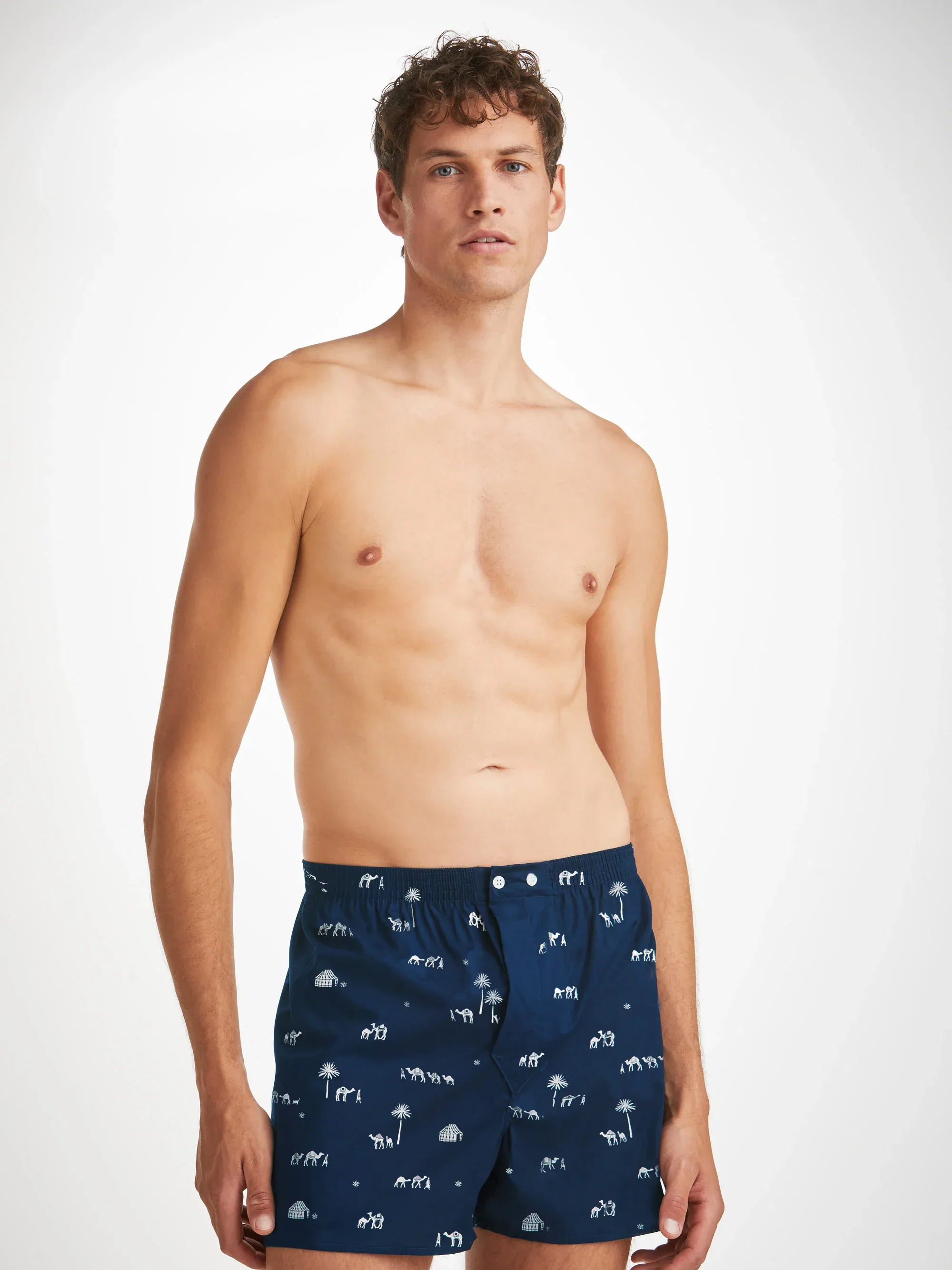 Men's Classic Fit Boxers Nelson 99 Cotton Batiste Navy sold by Derek Rose