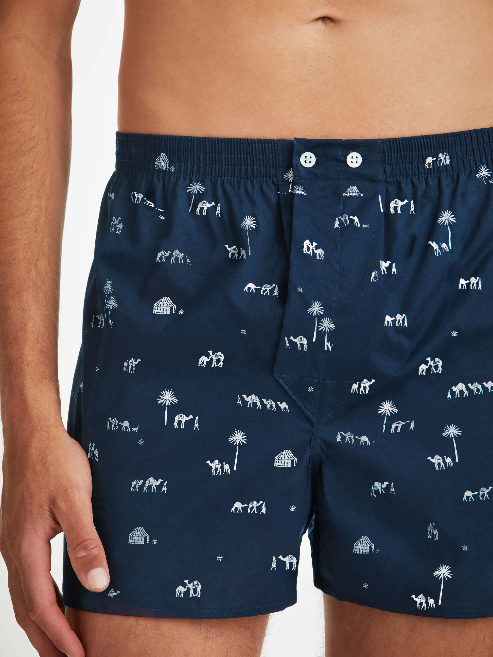 Men's Classic Fit Boxers Nelson 99 Cotton Batiste Navy sold by Derek Rose product image thumbnail 4
