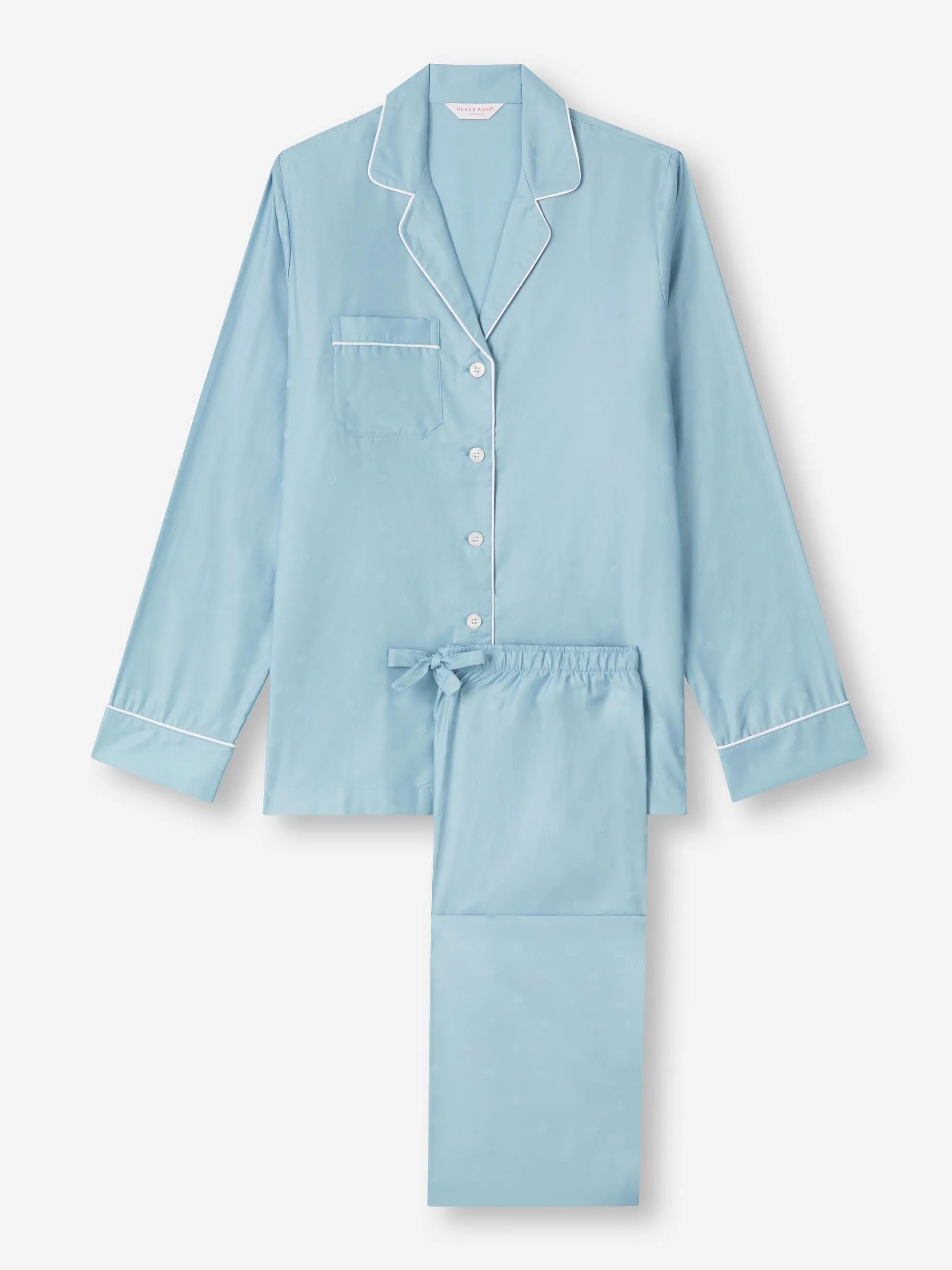 Women's Pajamas Cotton Jacquard Blue Seashell Pattern sold by Derek Rose product image thumbnail 2