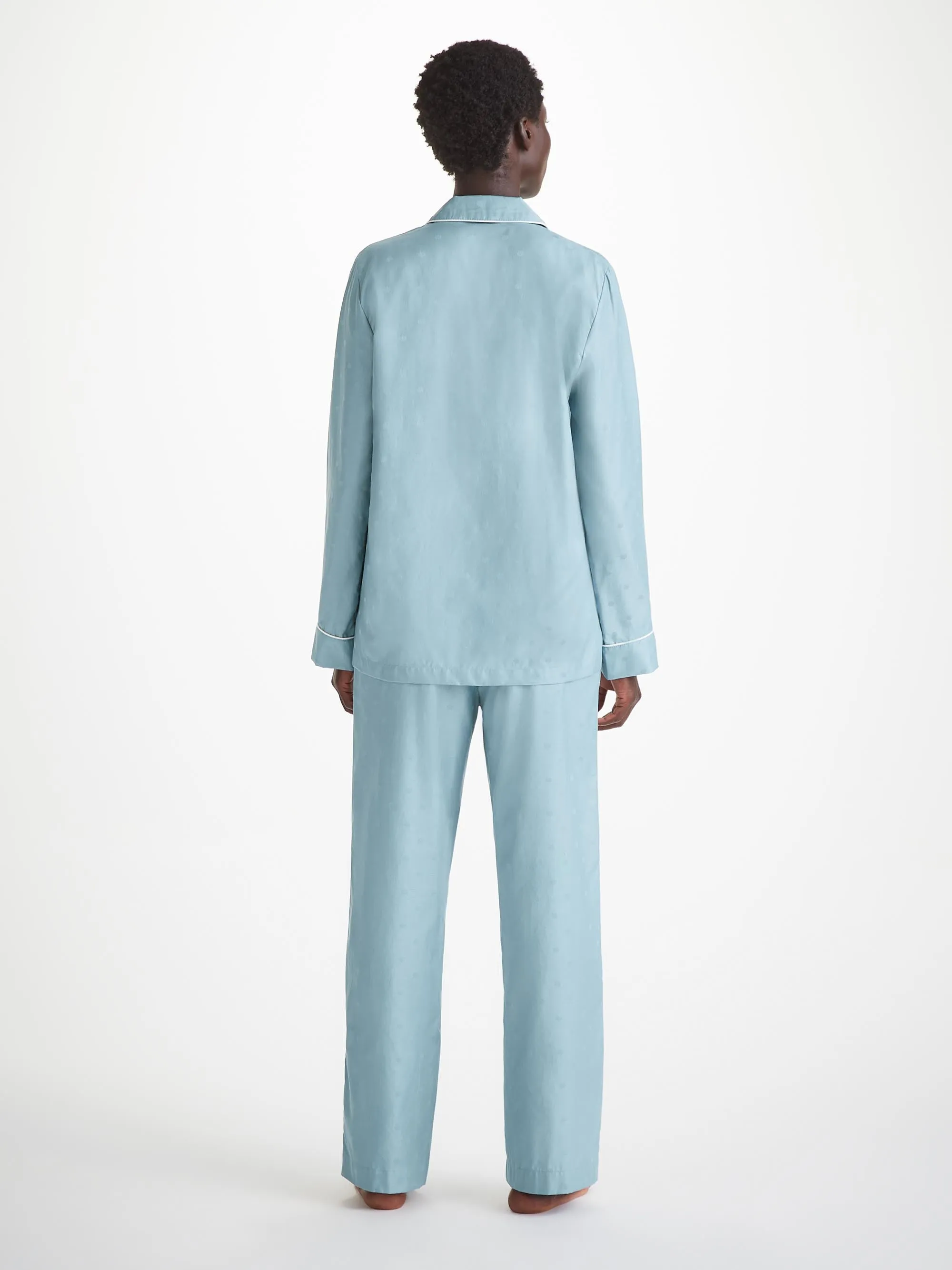 Women's Pajamas Cotton Jacquard Blue Seashell Pattern sold by Derek Rose product image thumbnail 4