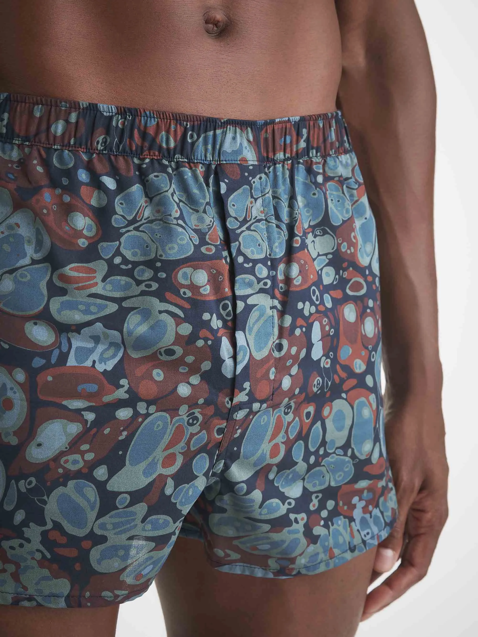 Men's Modern Fit Boxers Cotton Batiste Multi Marble Print sold by Derek Rose product image thumbnail 5