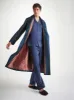 Men's Robe Silk Jacquard Navy Badge Pattern sold by Derek Rose