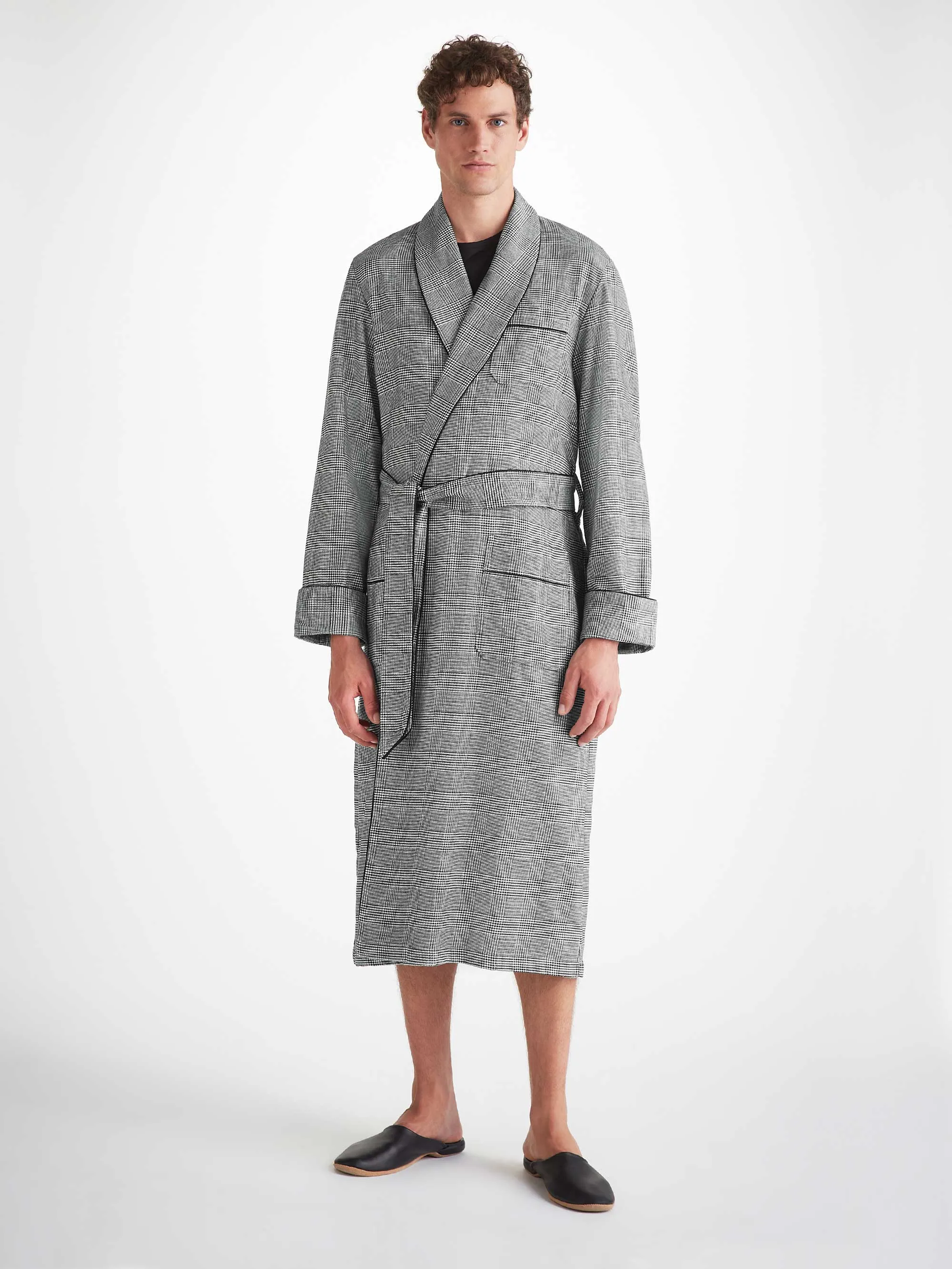 Men's Robe Kelburn 42 Brushed Cotton Black sold by Derek Rose product image thumbnail 3