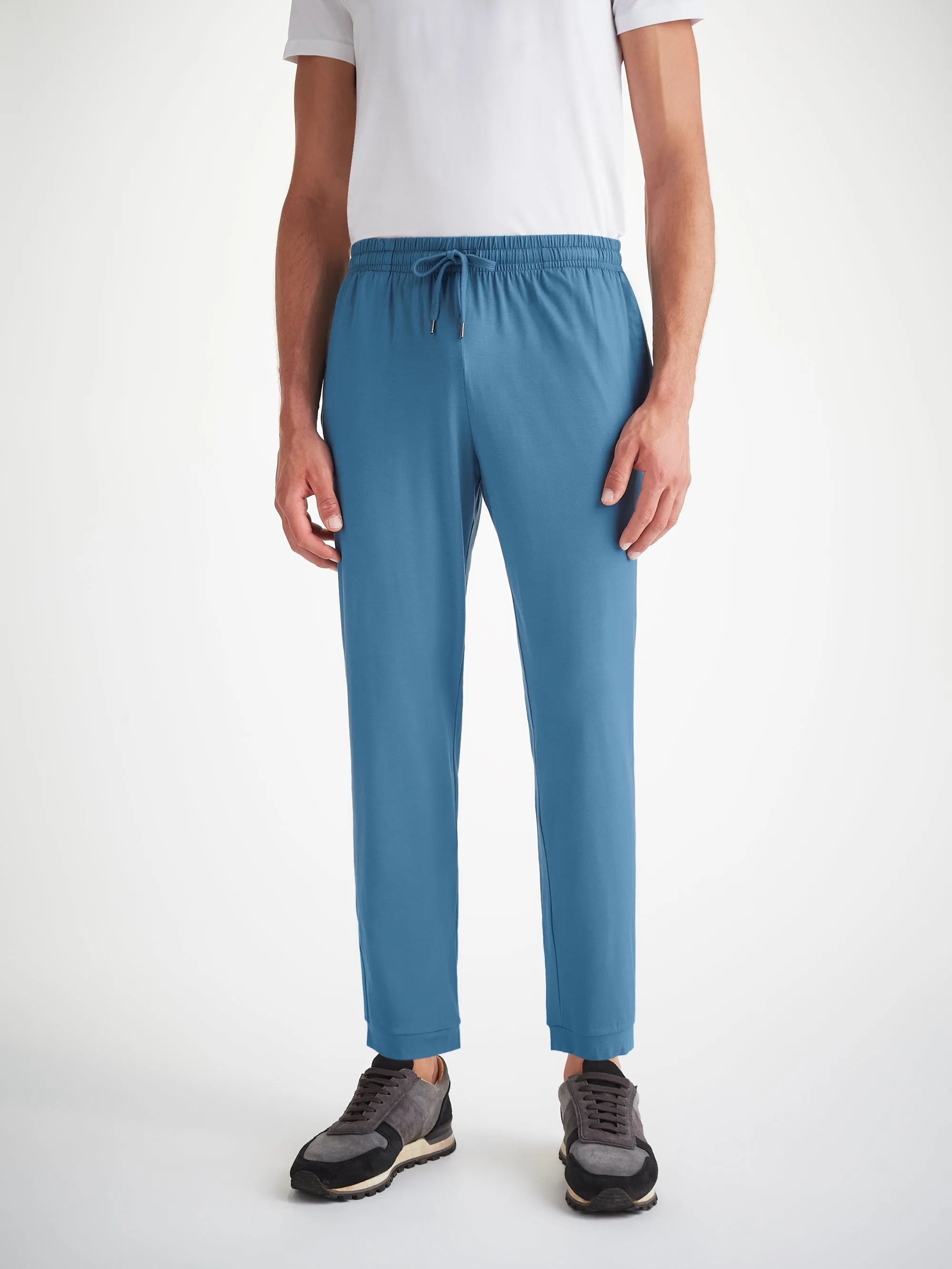 Men's Track Pants Basel Micro Modal Stretch Steel Blue sold by Derek Rose product image thumbnail 3