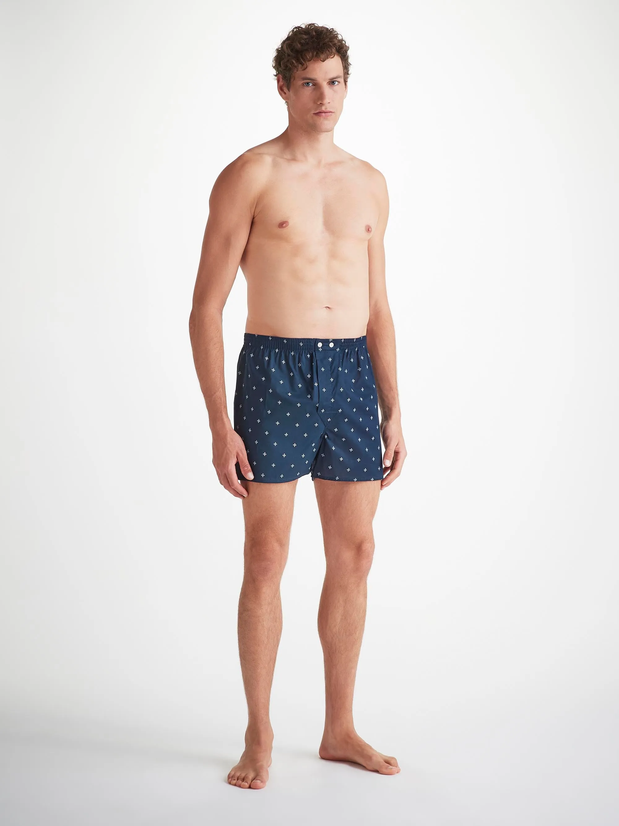 Men's Classic Fit BoxersCotton Batiste Navy Sailor's Knot Print sold by Derek Rose product image thumbnail 3