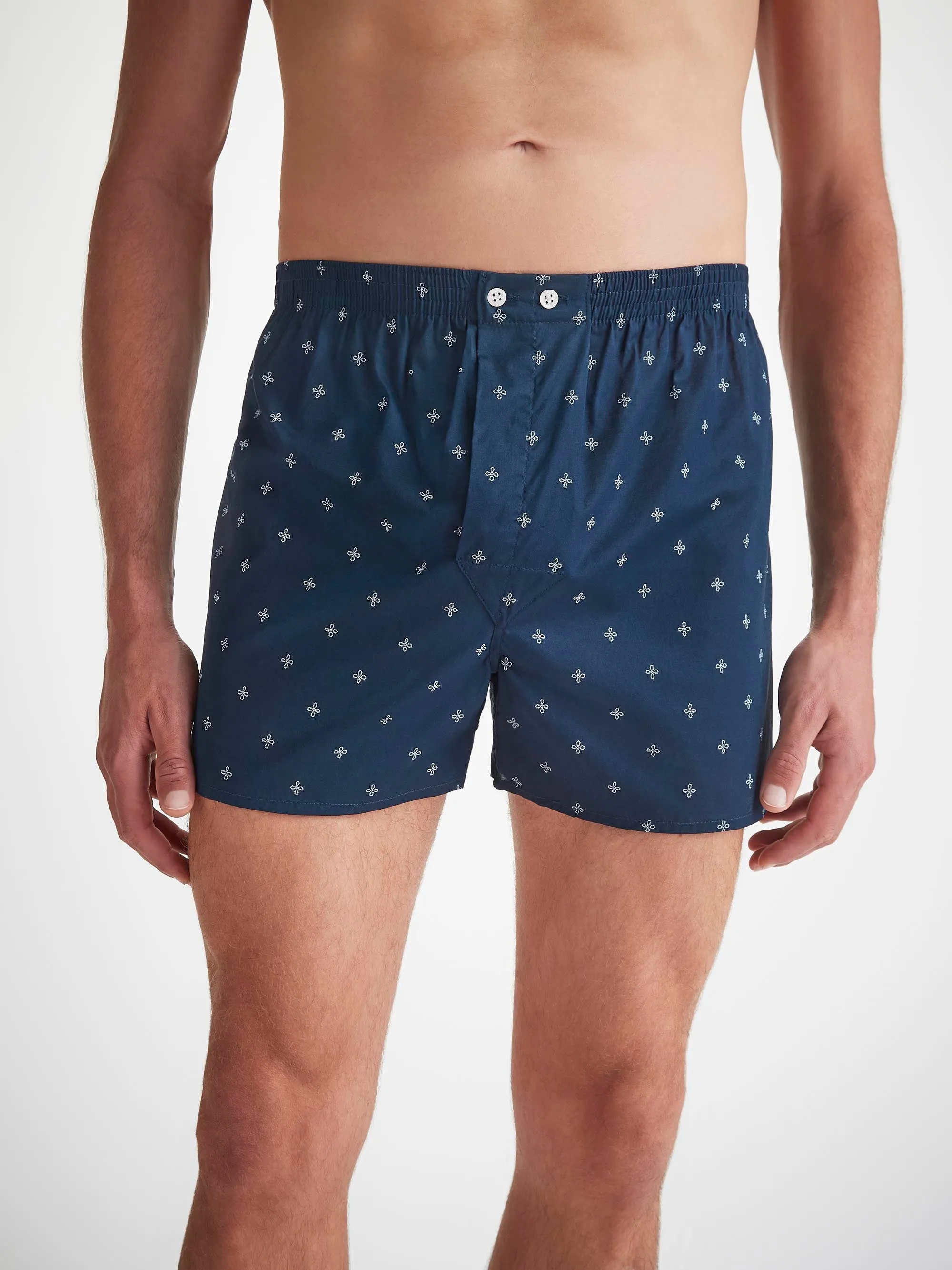 Men's Classic Fit BoxersCotton Batiste Navy Sailor's Knot Print sold by Derek Rose