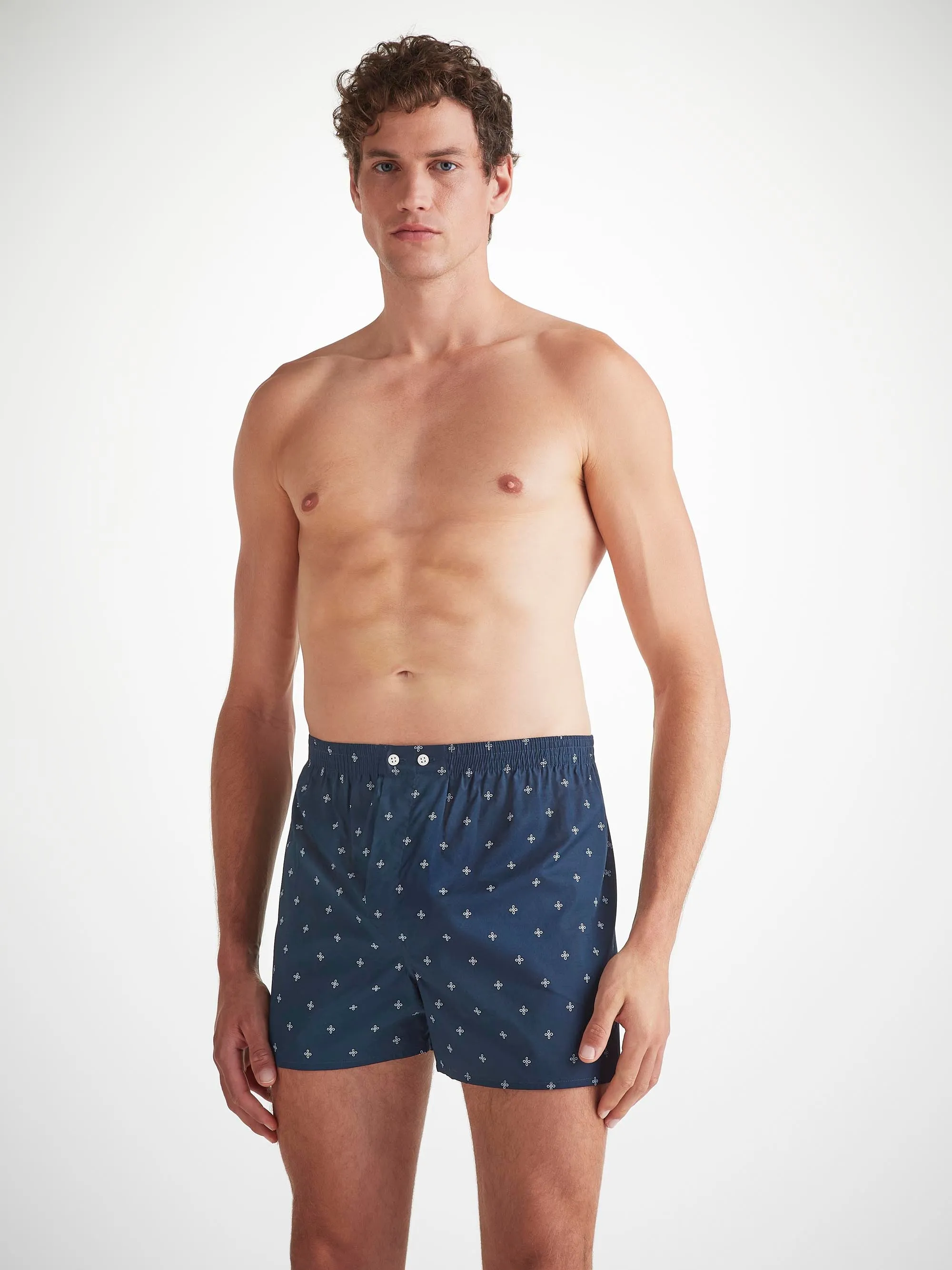 Men's Classic Fit BoxersCotton Batiste Navy Sailor's Knot Print sold by Derek Rose product image thumbnail 5
