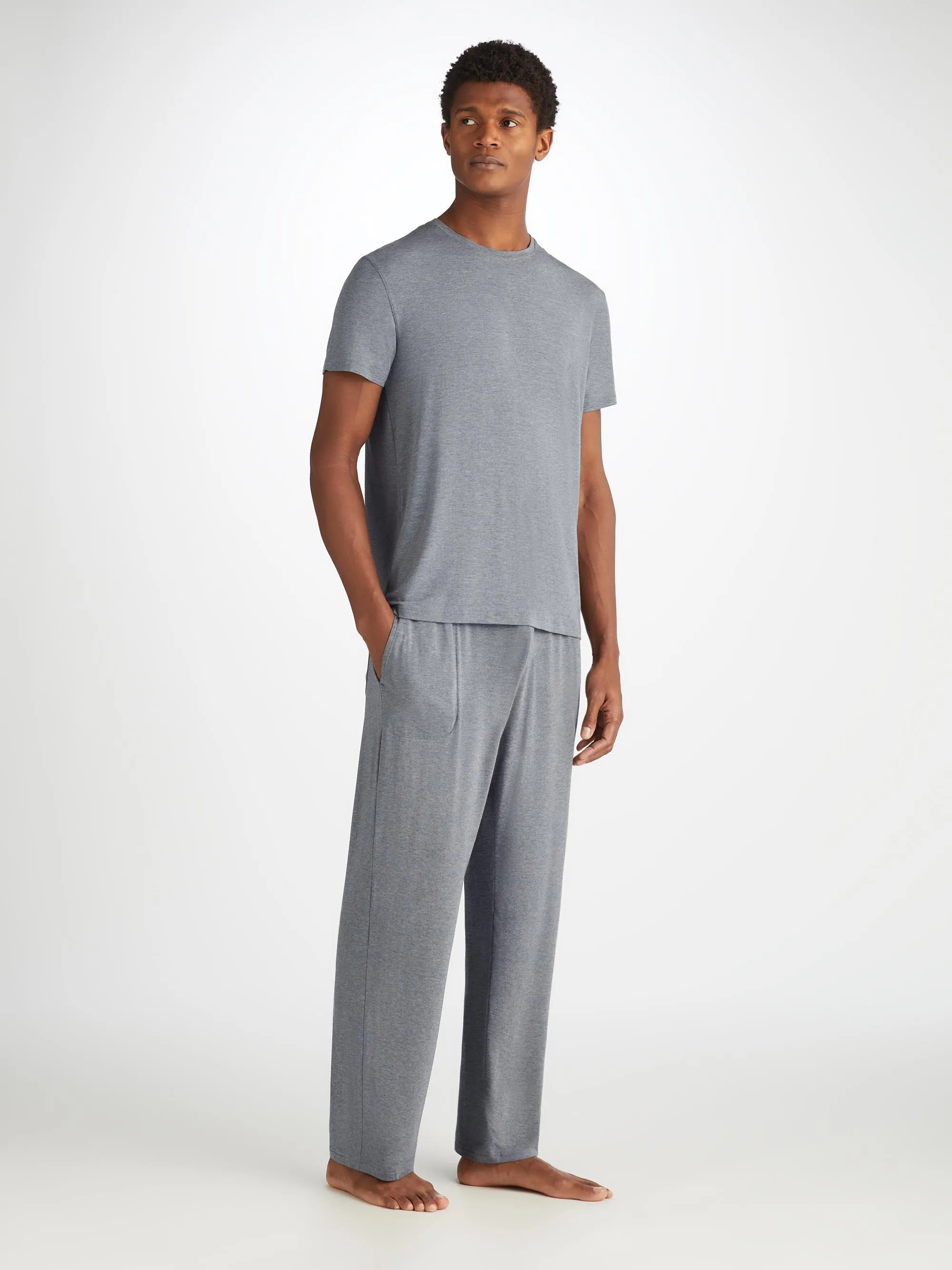 Men's Marlowe T-Shirt and Lounge Trousers Charcoal sold by Derek Rose