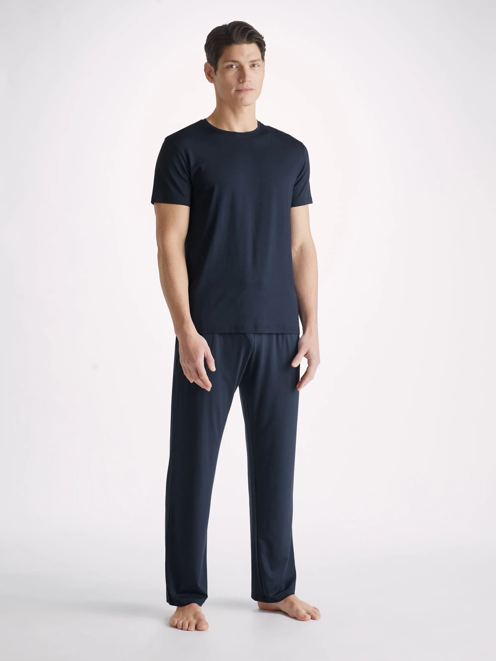 Men's Basel T-Shirt and Lounge Trousers Navy sold by Derek Rose