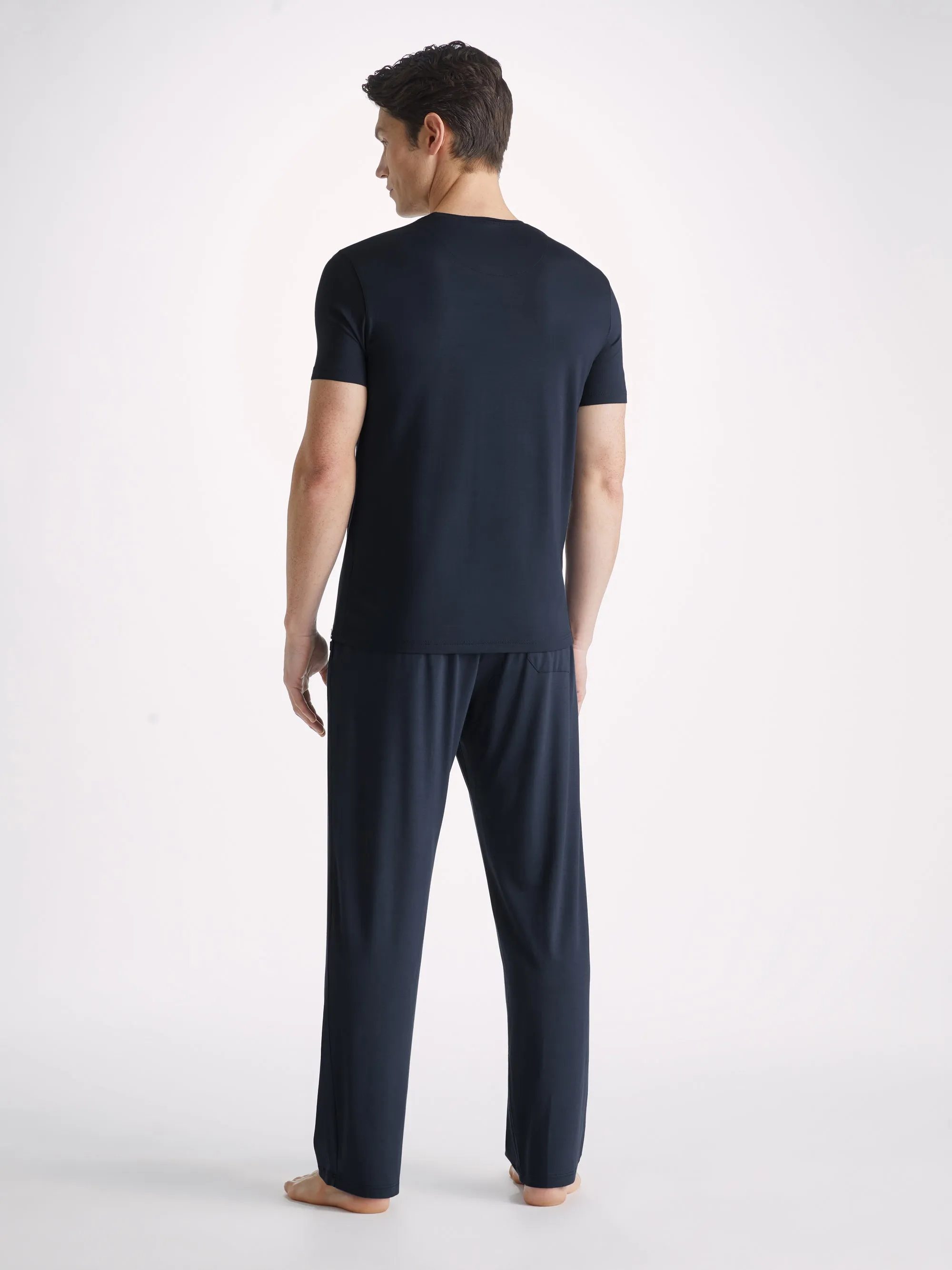 Men's Basel T-Shirt and Lounge Trousers Navy sold by Derek Rose product image thumbnail 2