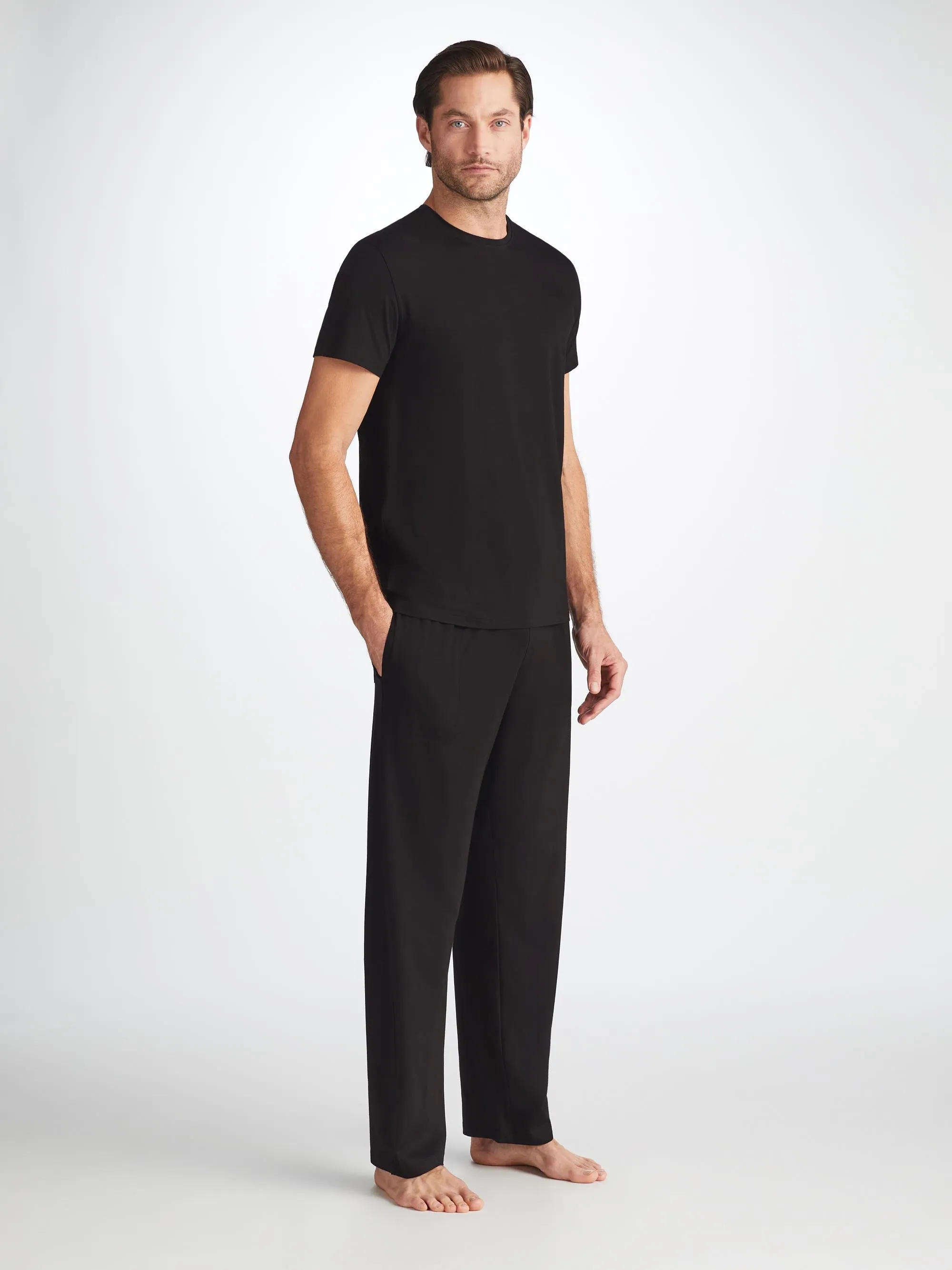 Men's Basel T-Shirt and Lounge Trousers Black sold by Derek Rose
