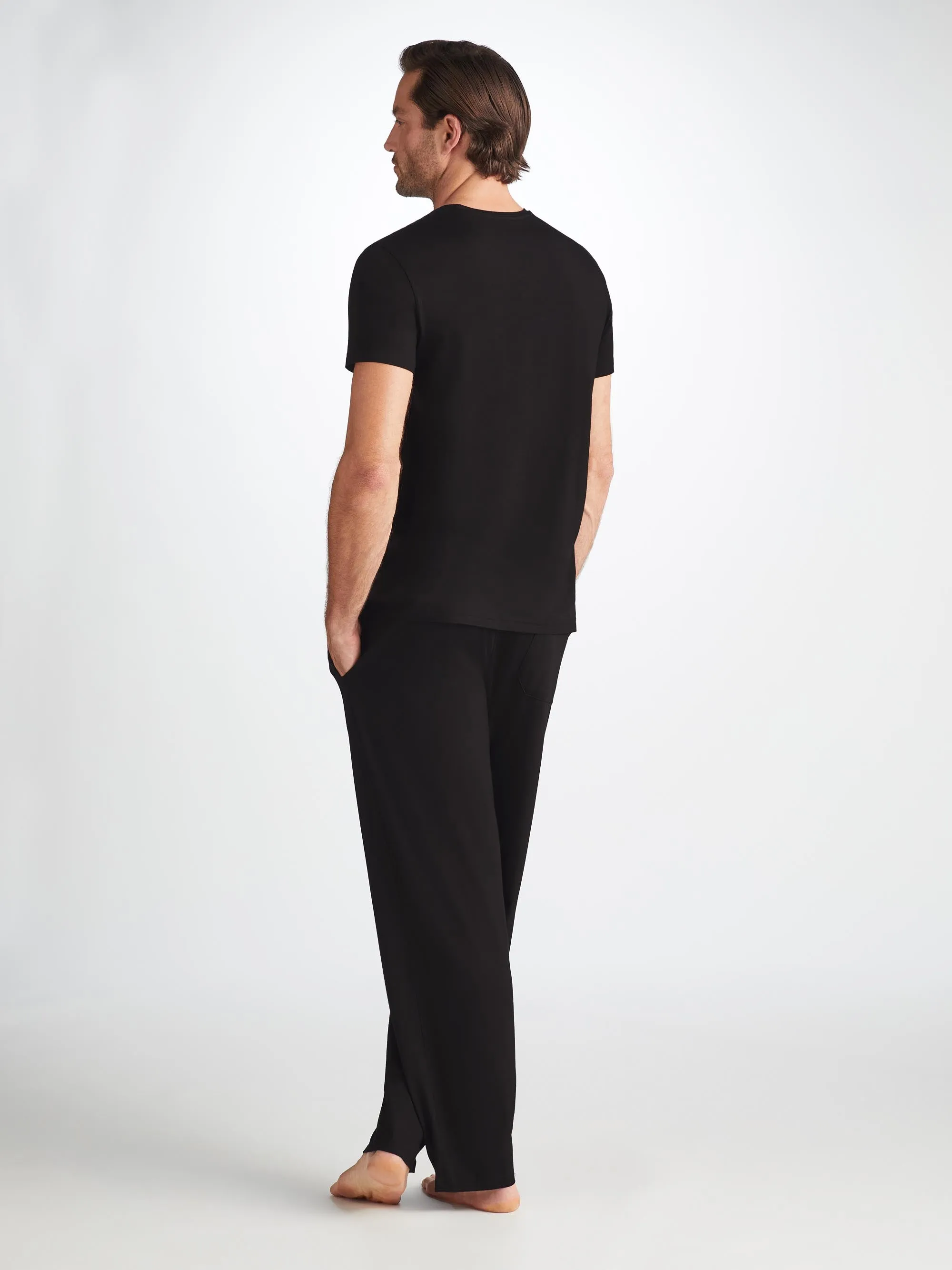 Men's Basel T-Shirt and Lounge Trousers Black sold by Derek Rose product image thumbnail 2