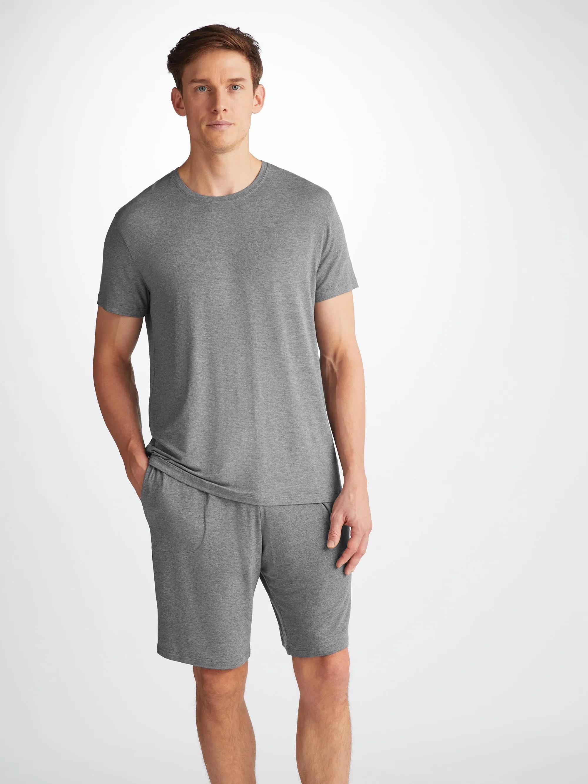 Men's Marlowe T-Shirt and Lounge Shorts Charcoal sold by Derek Rose product image thumbnail 3