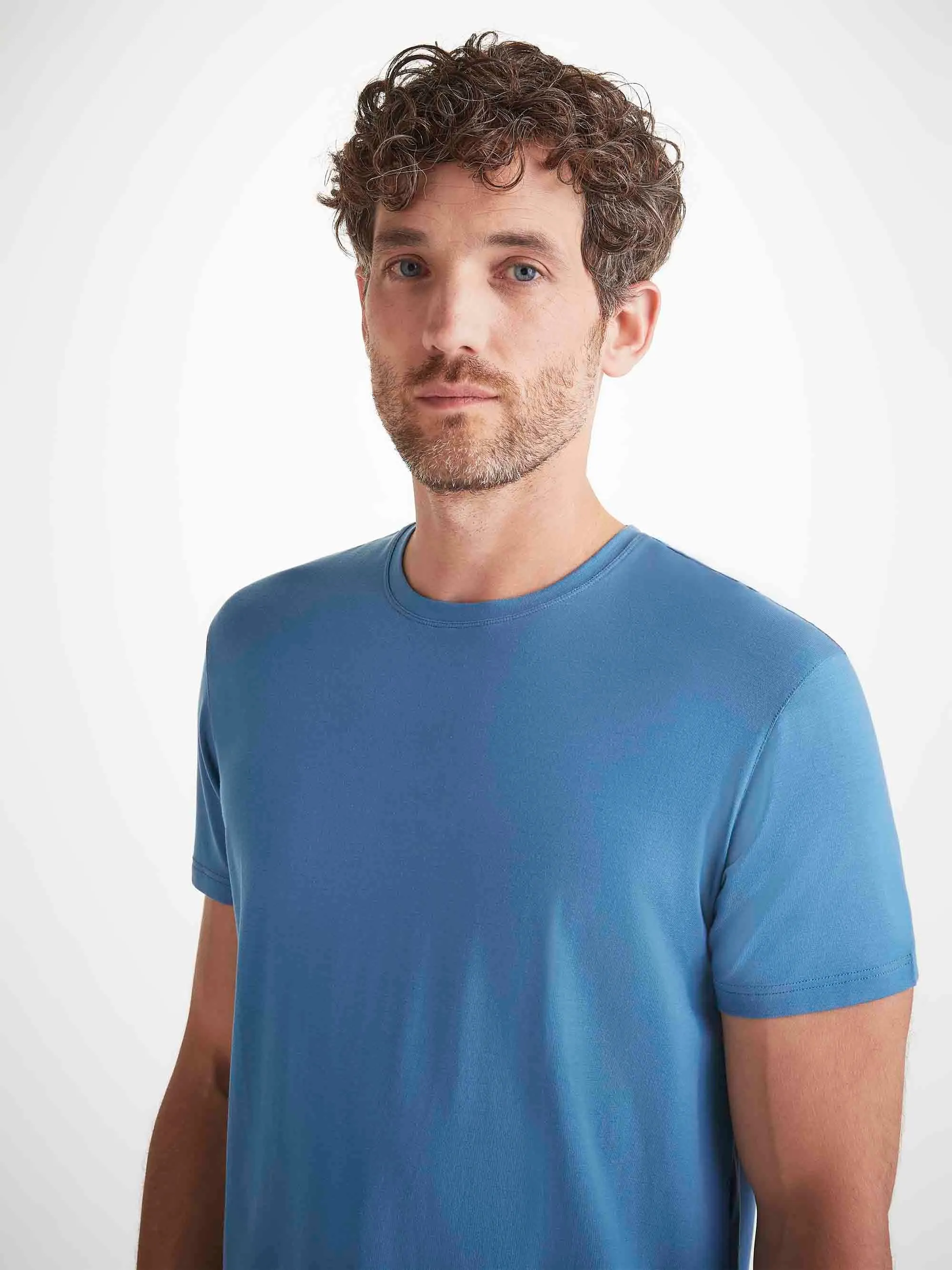 Men's Basel T-Shirt and Lounge Trousers Steel Blue sold by Derek Rose product image thumbnail 2