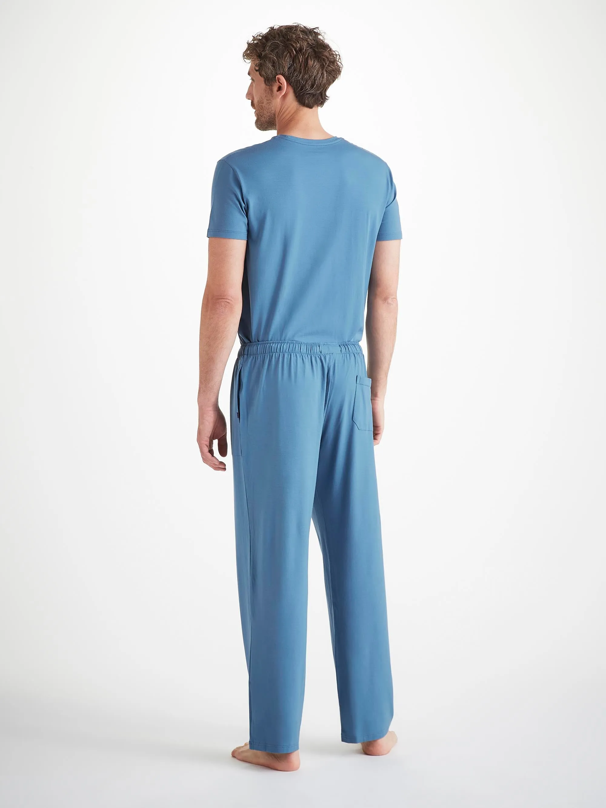 Men's Basel T-Shirt and Lounge Trousers Steel Blue sold by Derek Rose product image thumbnail 3