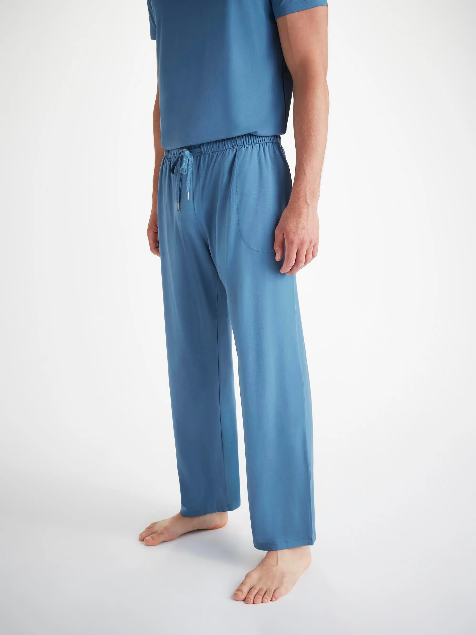 Men's Basel T-Shirt and Lounge Trousers Steel Blue sold by Derek Rose product image thumbnail 4