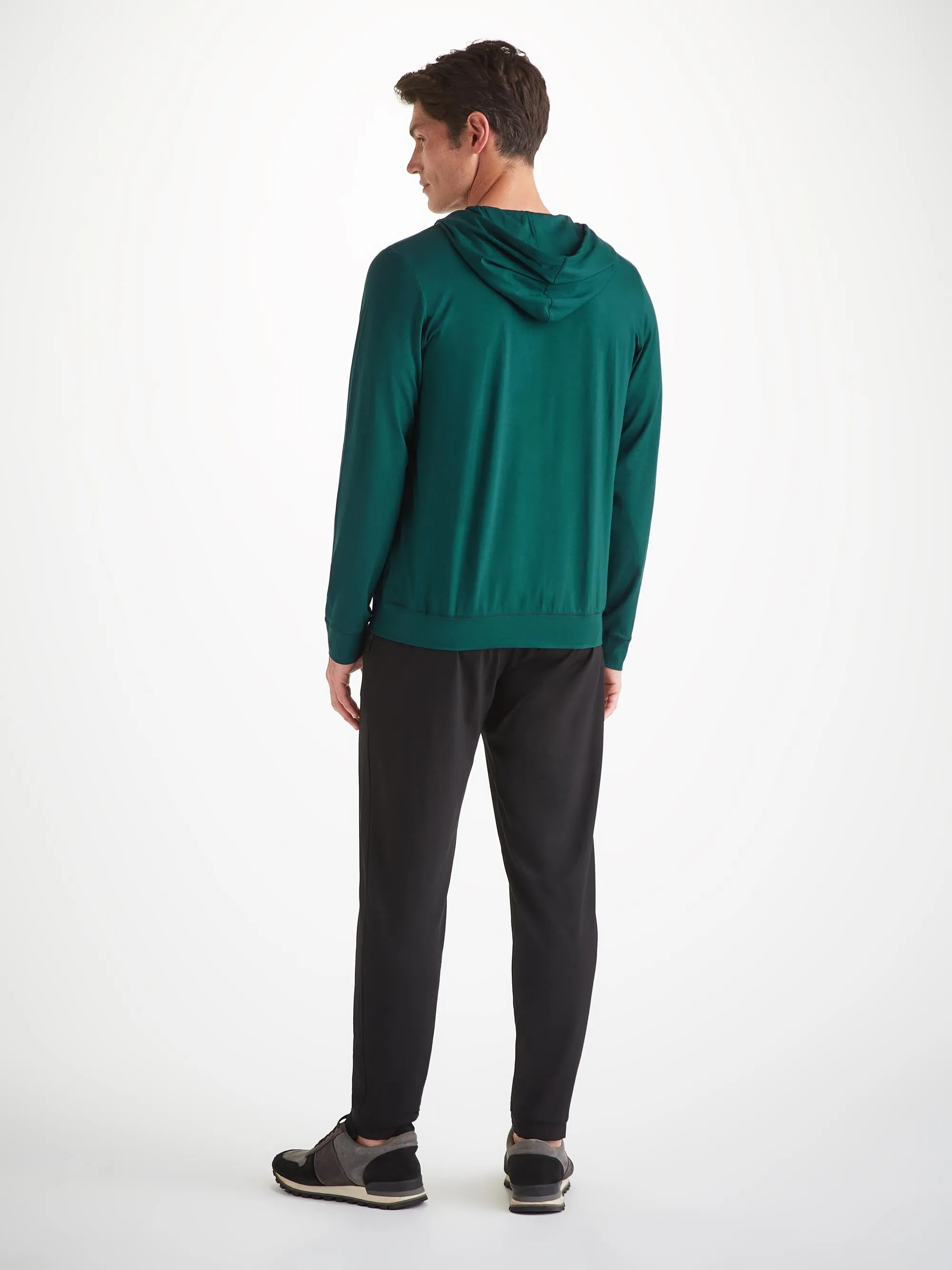 Men's Hoodie Basel Micro Modal Stretch Pine Green sold by Derek Rose product image thumbnail 4