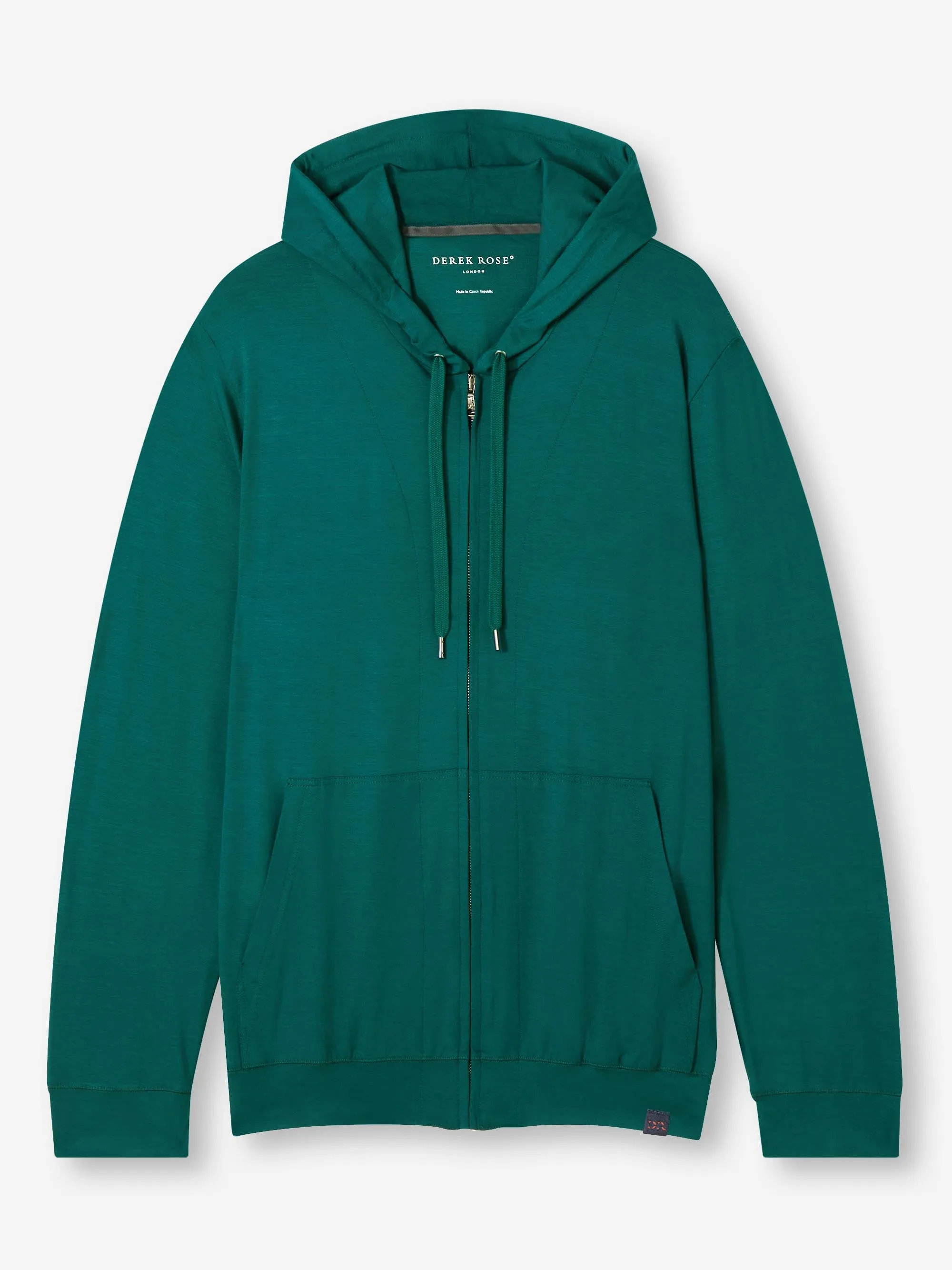 Men's Hoodie Basel Micro Modal Stretch Pine Green sold by Derek Rose product image thumbnail 2