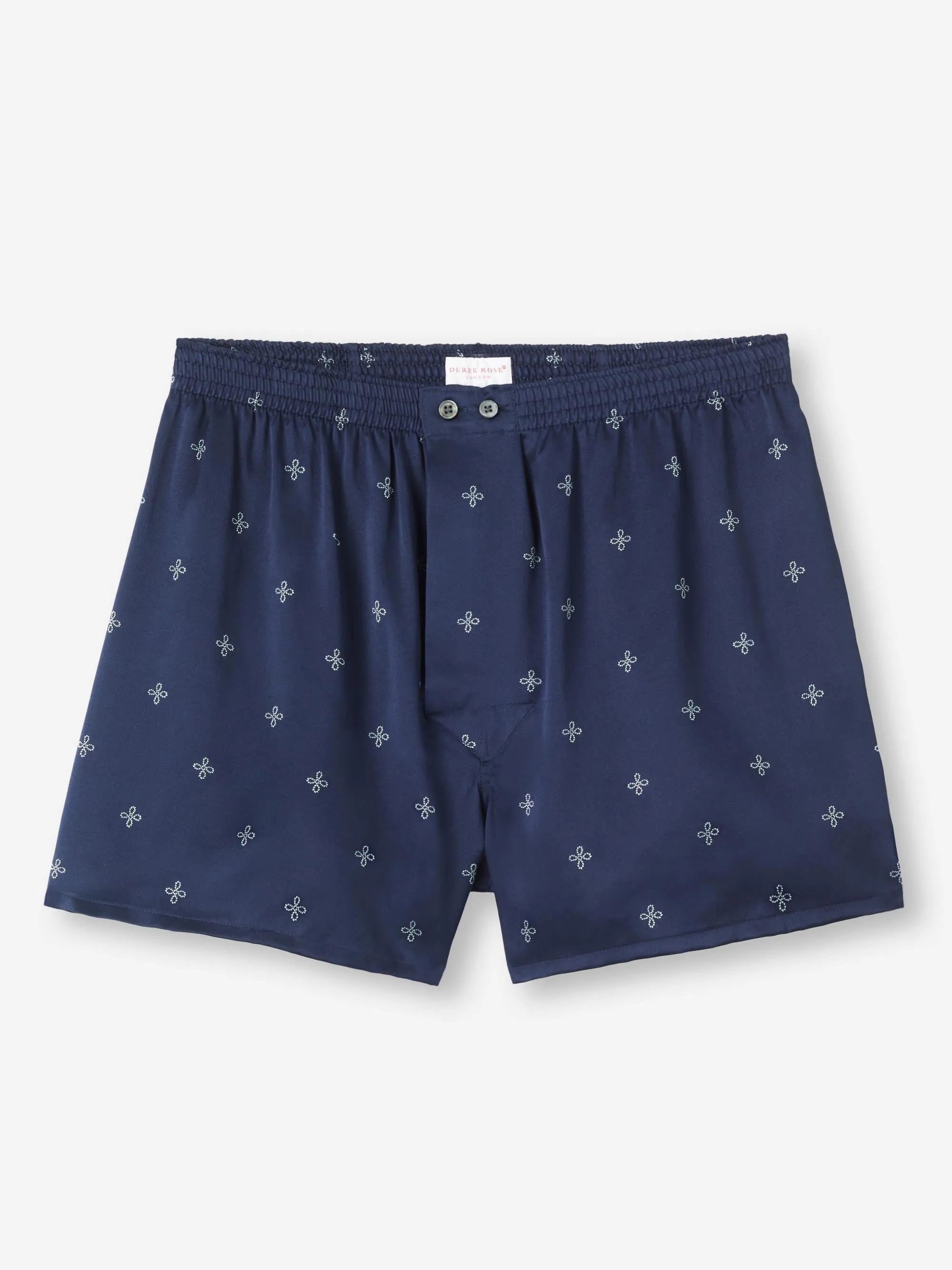 Men's Classic Fit Boxers Silk Satin Navy Sailor's Knot Print sold by Derek Rose product image thumbnail 2